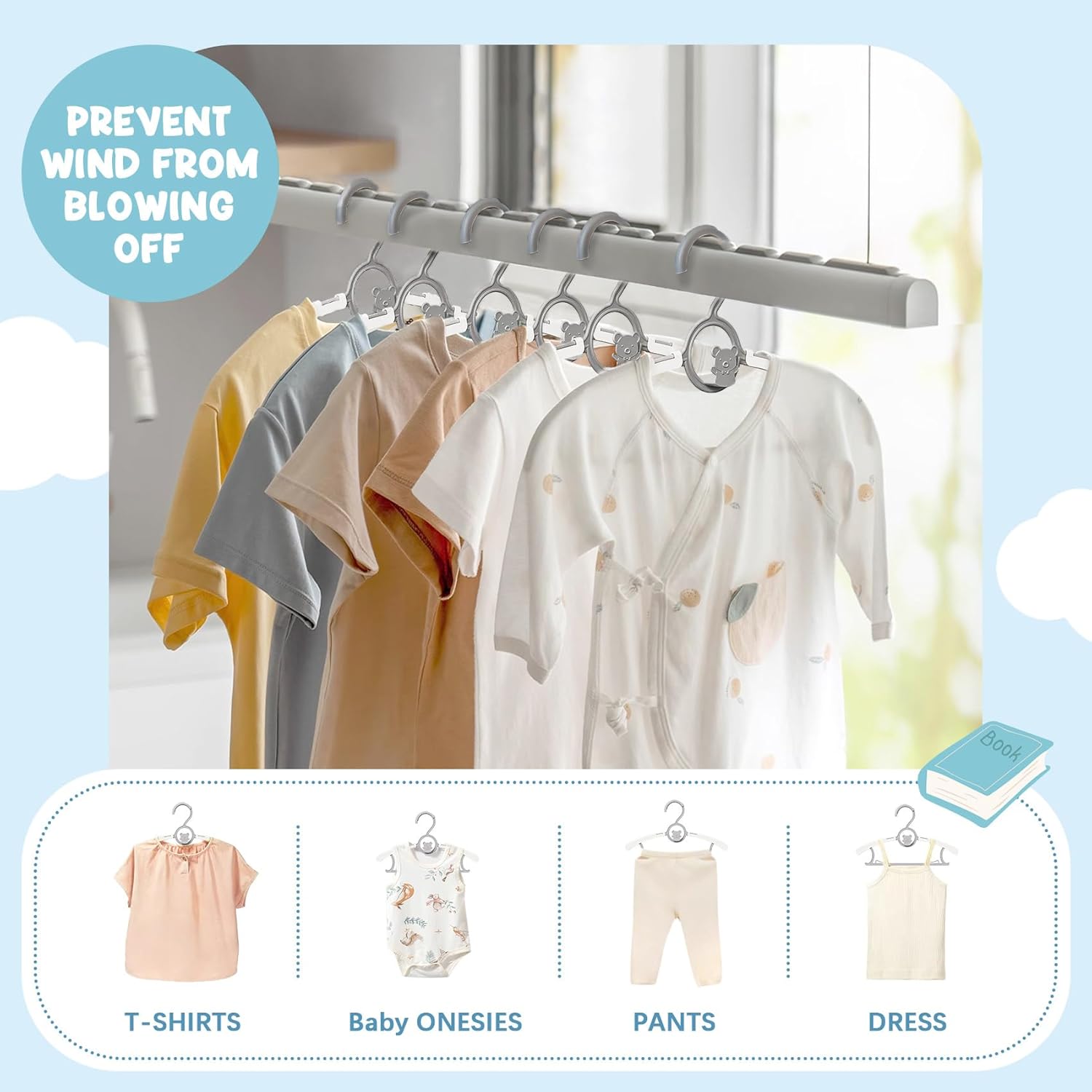 50 Pack Baby Hangers for Nursery Closet