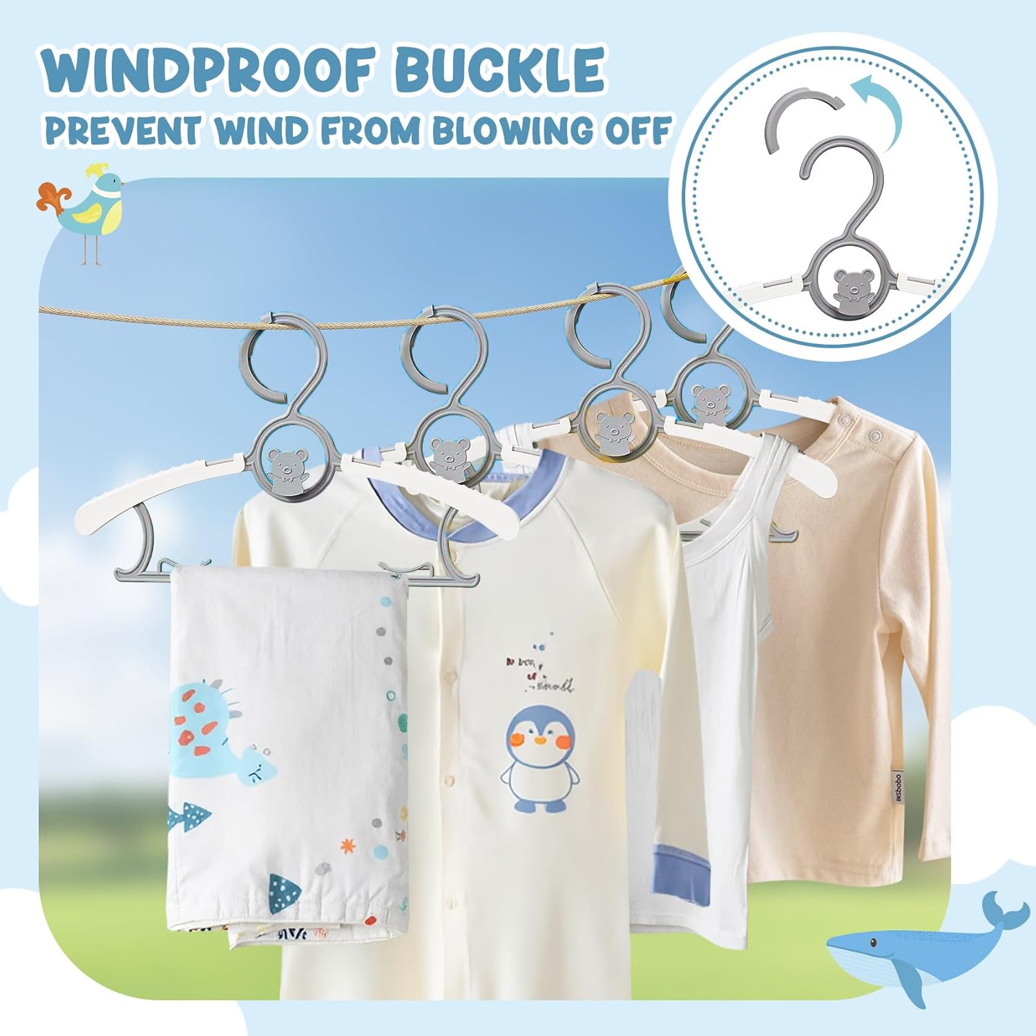 50 Pack Baby Hangers for Nursery Closet