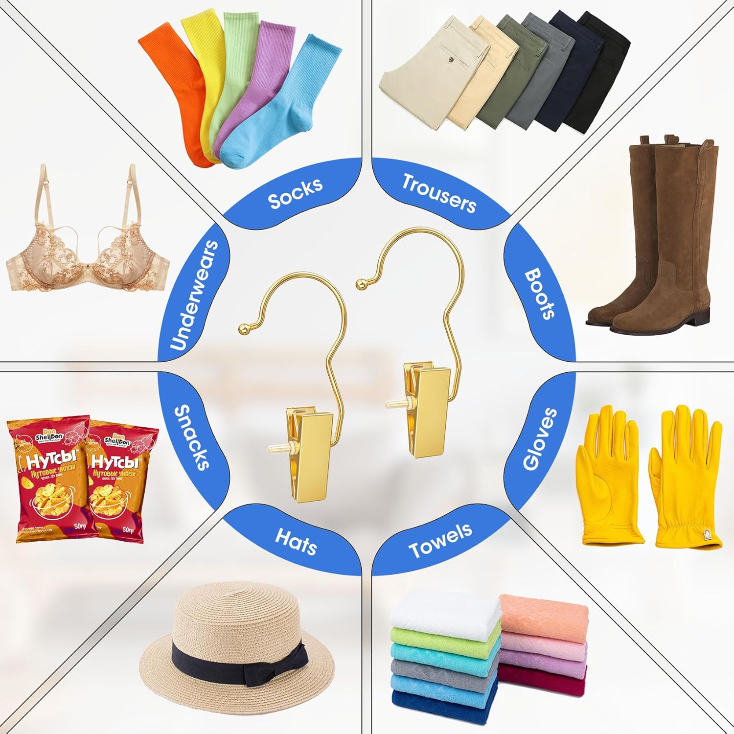 30 Pack Gold Boot Hangers for Closet