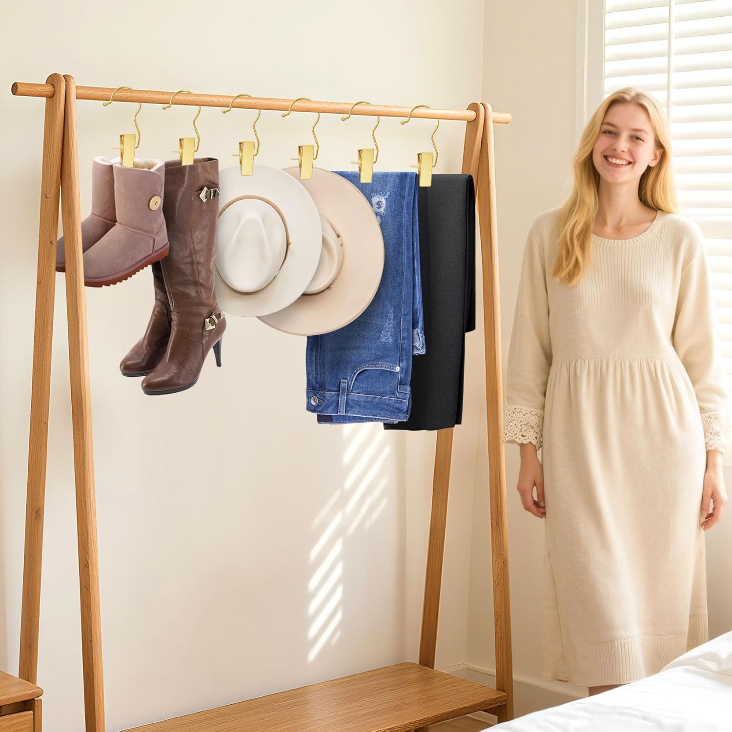 30 Pack Gold Boot Hangers for Closet