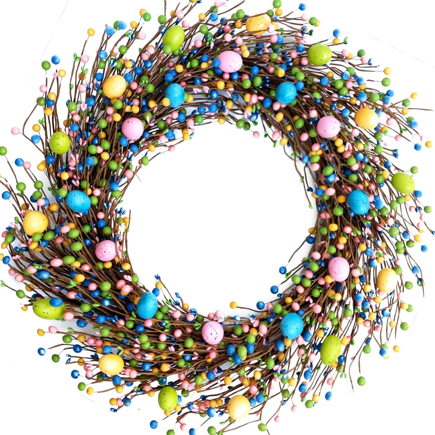 26 Inch Spring Easter Colorful Egg Wreath for Front Door 26 Inch Spring Easter Colorful Egg Wreath for Front Door