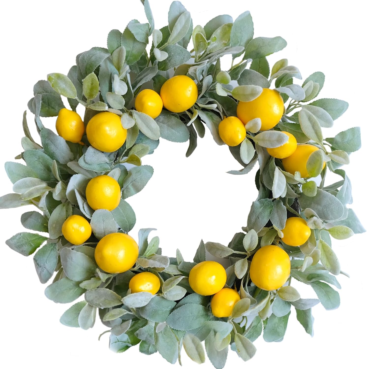 18 Inch Yellow Lemon Spring Summer Wreath for Front Door 18 Inch Yellow Lemon Spring Summer Wreath for Front Door