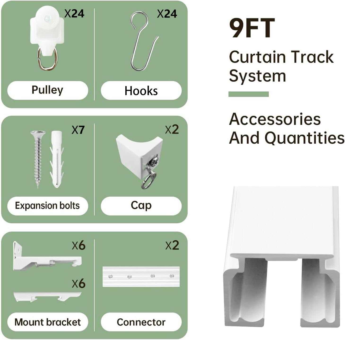Ceiling Curtain Tracks 9FT