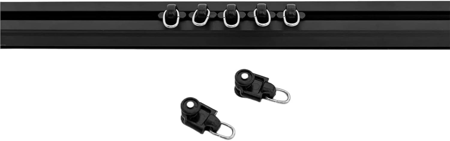 Curtain Tracks Ceiling Wall Mounted Heavy-Duty Curtains Rails Room Divider Curtain Track for Living Room Bedroom Room Shower Divider Pulley Black
