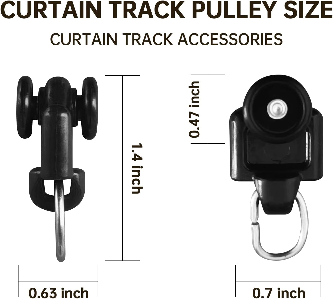 Curtain Tracks Ceiling Wall Mounted Heavy-Duty Curtains Rails Room Divider Curtain Track for Living Room Bedroom Room Shower Divider Pulley Black