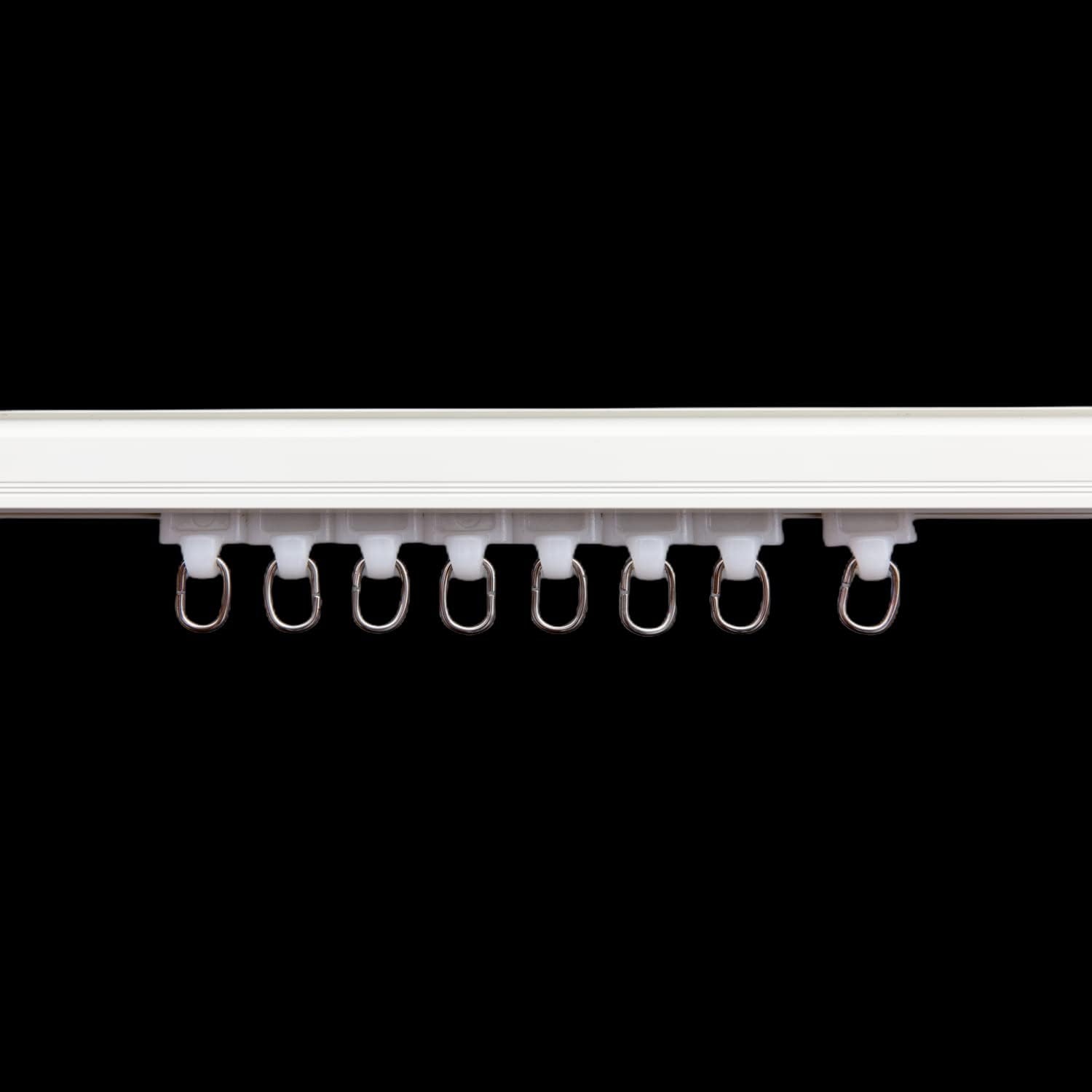 Curtain Tracks Ceiling Wall Mounted Heavy-Duty Curtains Rails Room Divider Curtain Track for Living Room Bedroom Room Shower Divider Pulley White
