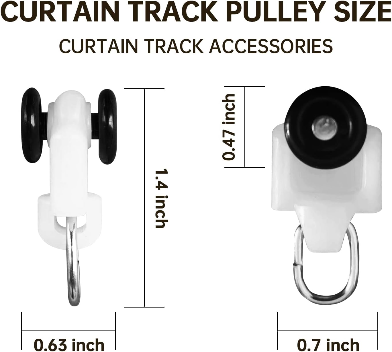 Curtain Tracks Ceiling Wall Mounted Heavy-Duty Curtains Rails Room Divider Curtain Track for Living Room Bedroom Room Shower Divider Pulley White