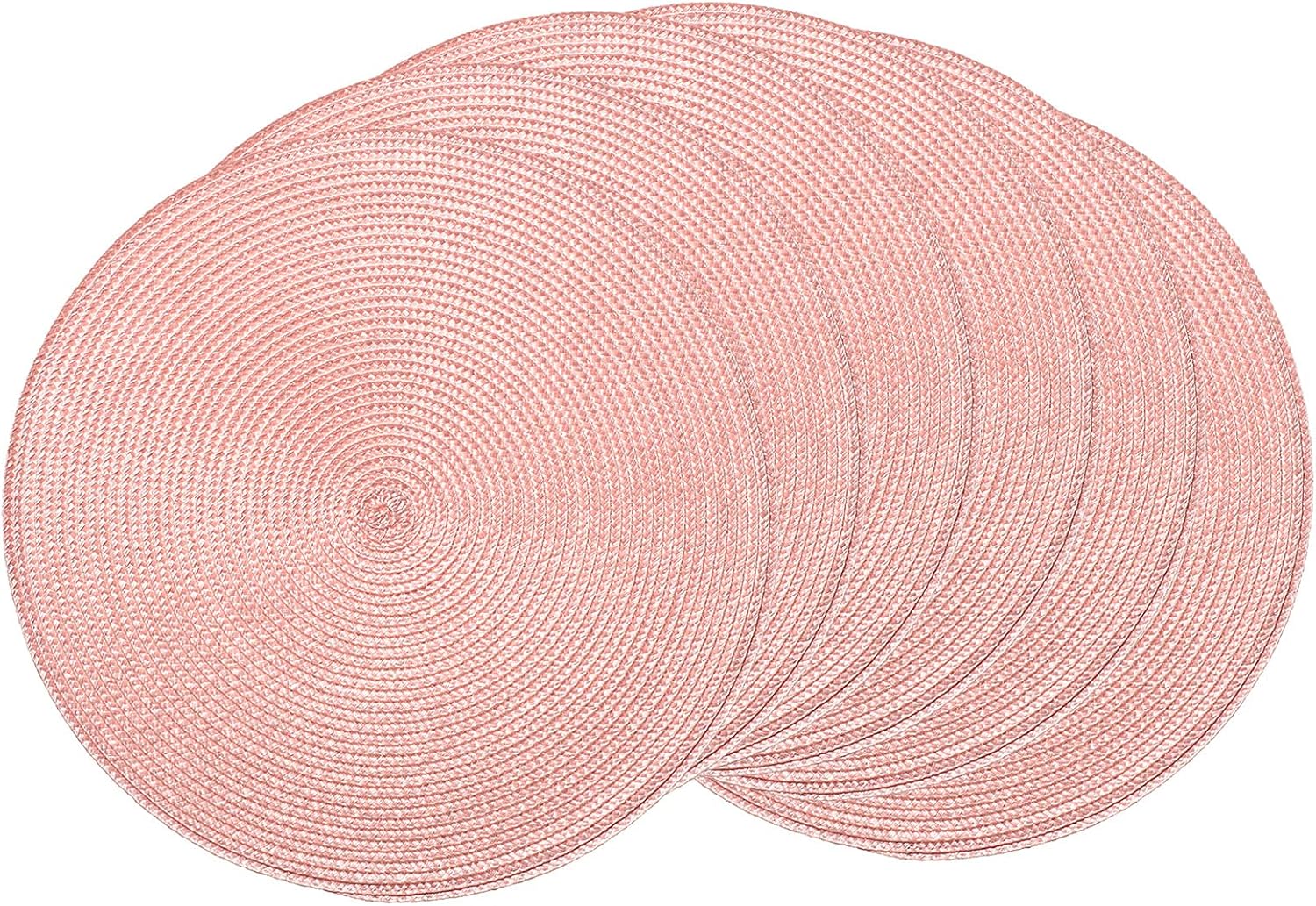 Round Braided Placemats 15 Inch Round Table Mats for Dining Tables Natural Woven Heat Resistant Place mats Set of 6 (Pink) Round Braided Placemats 15 Inch Round Table Mats for Dining Tables Natural Woven Heat Resistant Place mats Set of 6 (Pink)