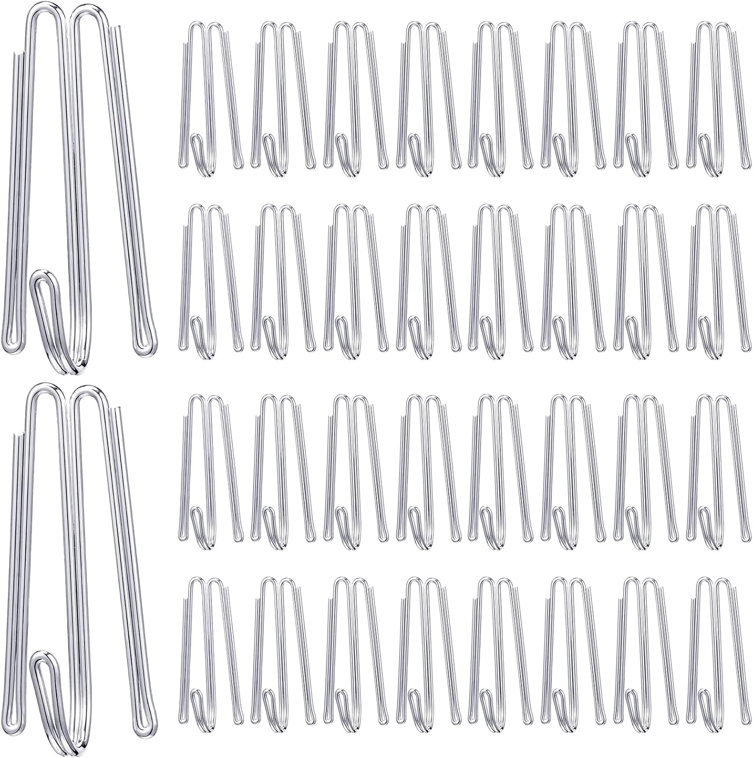 Pleat Hooks Stainless Steel Curtain Hooks Drapery Clasp and Pin 4 Prongs Pinch Pleat Tools Clips for Window Pleat Hooks Stainless Steel Curtain Hooks Drapery Clasp and Pin 4 Prongs Pinch Pleat Tools Clips for Window