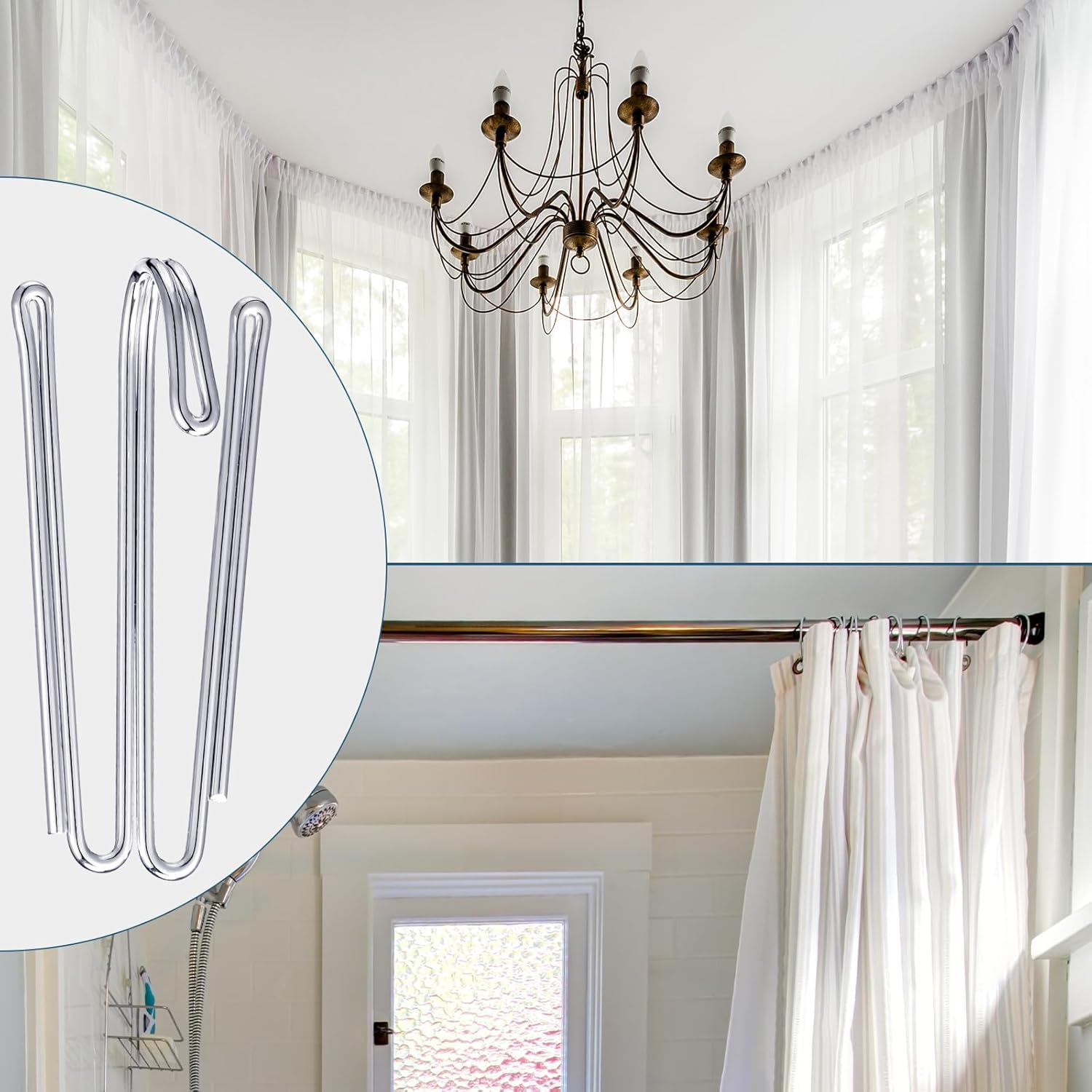 Pleat Hooks Stainless Steel Curtain Hooks Drapery Clasp and Pin 4 Prongs Pinch Pleat Tools Clips for Window
