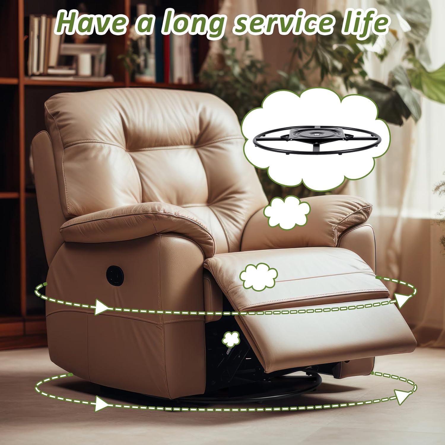 24 Inch Heavy Duty Recliner Chair Sofa Swivel Ring Base Kit Replacement with 10 Inch Swivel Late Chair Replacement Parts 360 Degrees Rotate Bottom Mechanism Lazy Susan Hardware for Barstools