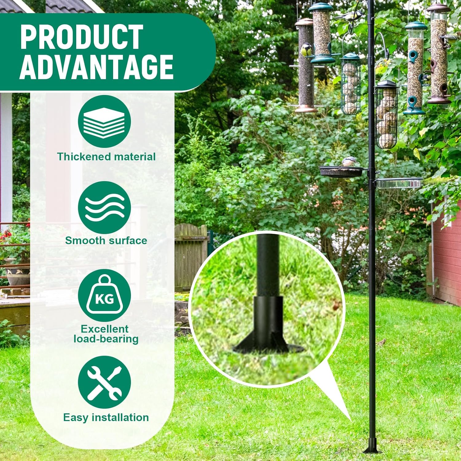 2 Pack Chain Link Fence Post 2%27%27 Floor Flange Heavy Duty Round Post Base Bracket (od 1-7/8%27%27) Fits Fence Mailbox Railing Deck Flag Column Stair Handrail with Expansion Bolts and Screws