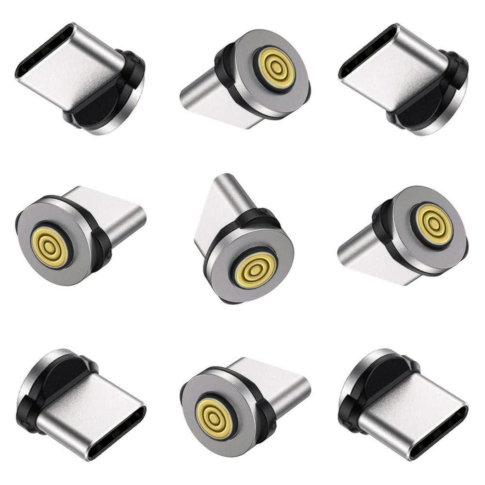 Magnetic Charging Tips 5pin Series,Type-c Tips 9Pack,Magnetic Type-C Tips,Just Charger Tips Without Magnetic Data Cable(Just 5pin USB-C Tips,9Pack)