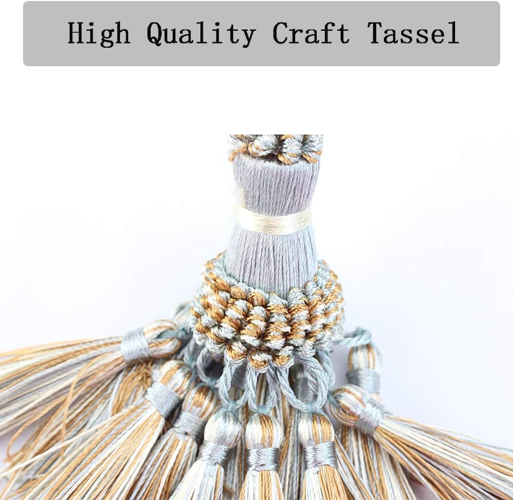 Elegant Polyester Tassel Handmade Colorful Craft Tassels Charms for Key Chain Straps DIY Accessories (Blue