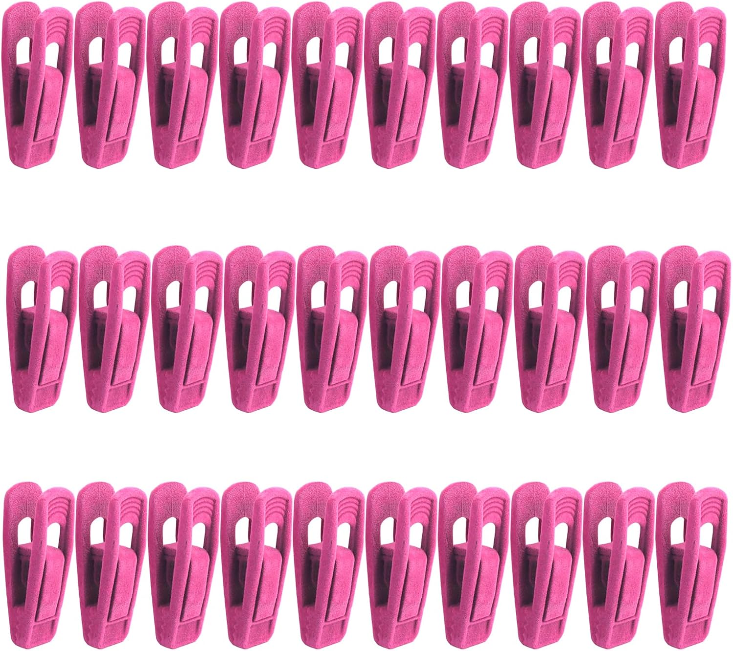 30 Pack Hot Pink Velvet Hanger Clips