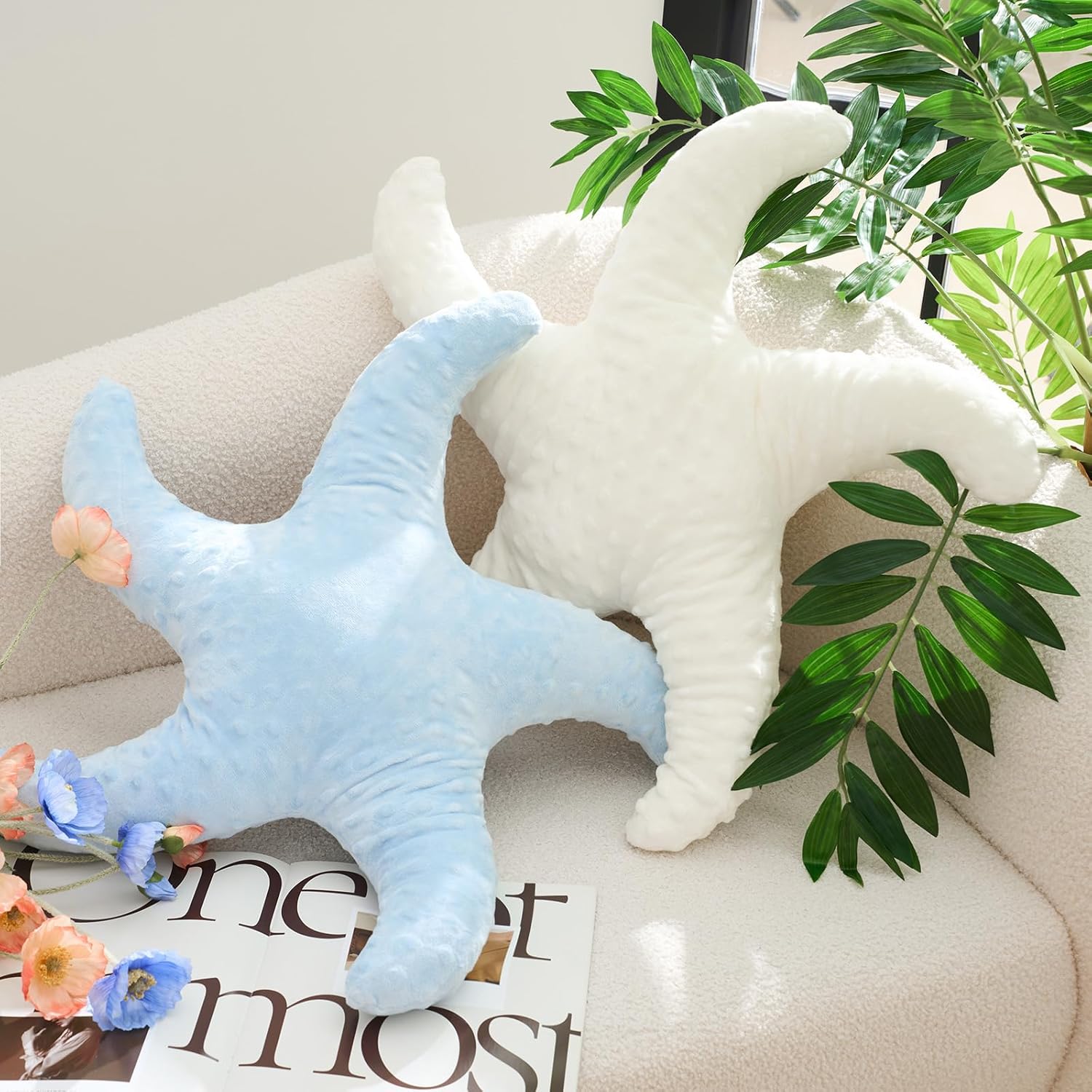 2 Pcs Starfish Pillow Cute Beach Pillow 20%27%27 Star Fish Shaped Throw Pillows Plush Beach Room Decor Decorative Ocean Star Stuffed Animal Plush Cushion for Bedroom Living Room (White 2 Pcs Starfish Pillow Cute Beach Pillow 20%27%27 Star Fish Shaped Throw Pillows Plush Beach Room Decor Decorative Ocean Star Stuffed Animal Plush Cushion for Bedroom Living Room (White