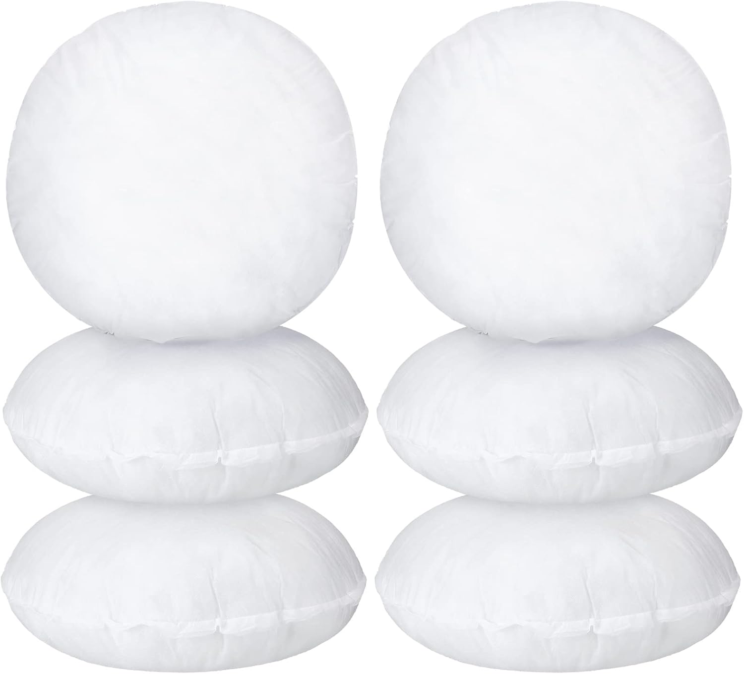 6 Pcs Round Pillow Insert Bulk White Decorative Throw Pillows Insert for Sofa 6 Pcs Round Pillow Insert Bulk White Decorative Throw Pillows Insert for Sofa