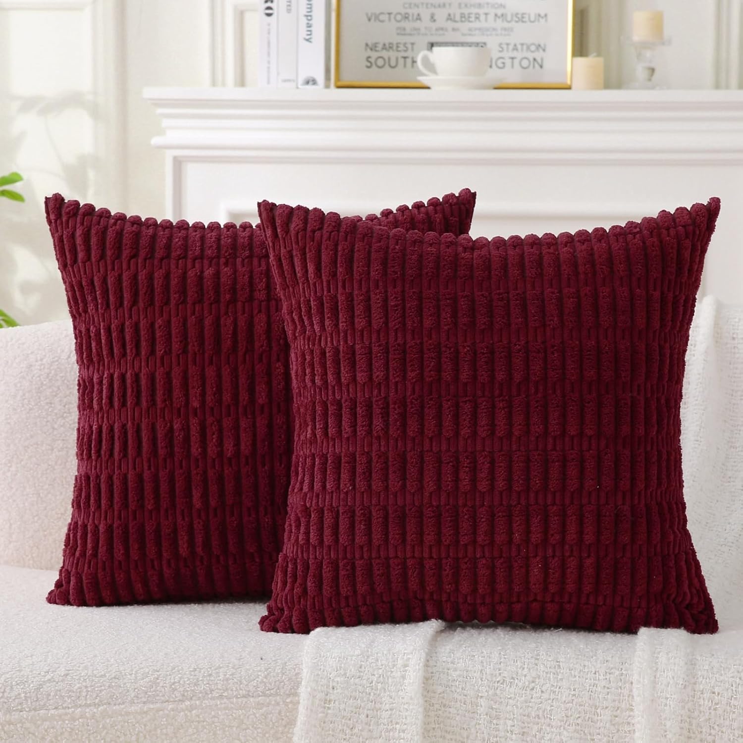 2 Pack Corduroy Decorative Throw Pillow with Inserts 2 Pack Corduroy Decorative Throw Pillow with Inserts