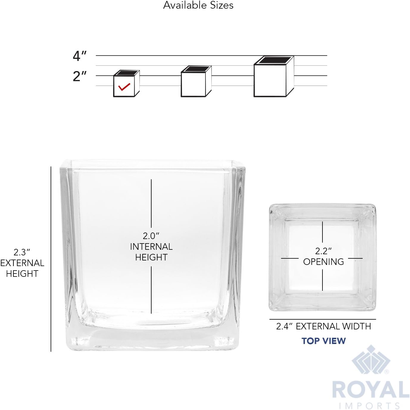 Flower Glass Vase Decorative Centerpiece for Home or Wedding - Clear Cube Shape