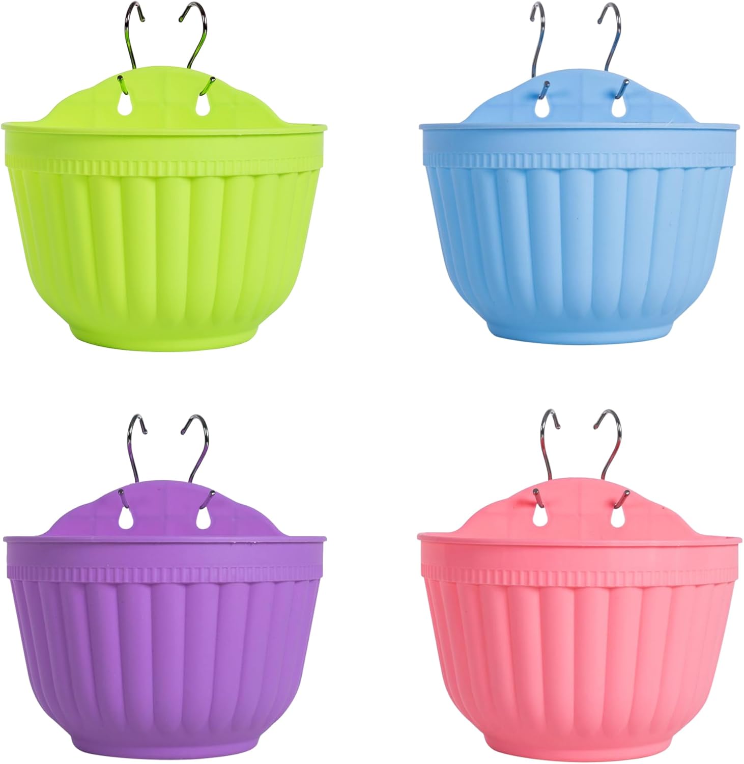 4 Pcs Colorful Resin Wall Hanging Planter Pot Vertical Garden Living Wall Mount Window Hang Indoor Outdoor for Kitchen Herb Balcony Railing Shelf Fence Bedroom Trellis Décor 4 Pcs Colorful Resin Wall Hanging Planter Pot Vertical Garden Living Wall Mount Window Hang Indoor Outdoor for Kitchen Herb Balcony Railing Shelf Fence Bedroom Trellis Décor