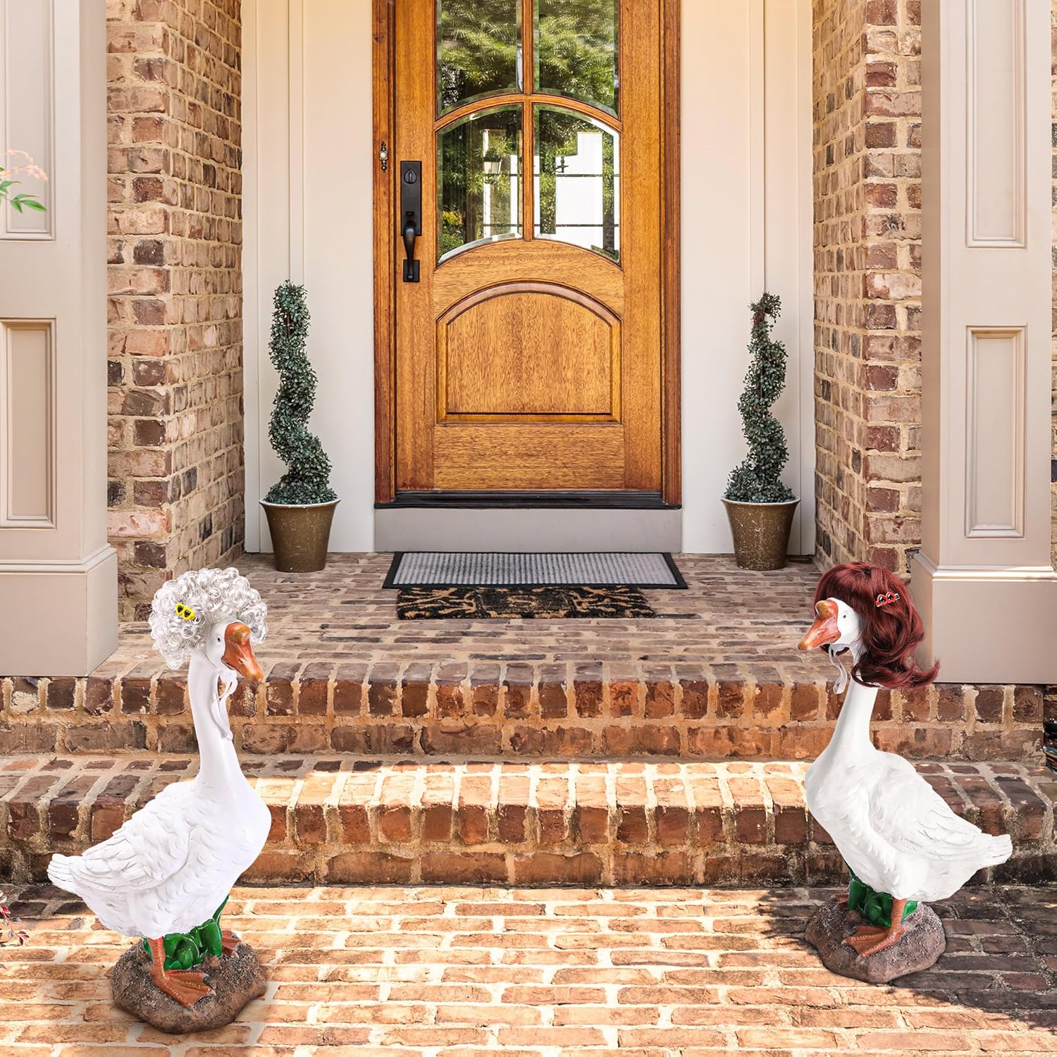 4 Pcs Porch Goose Wigs with Hair Clips