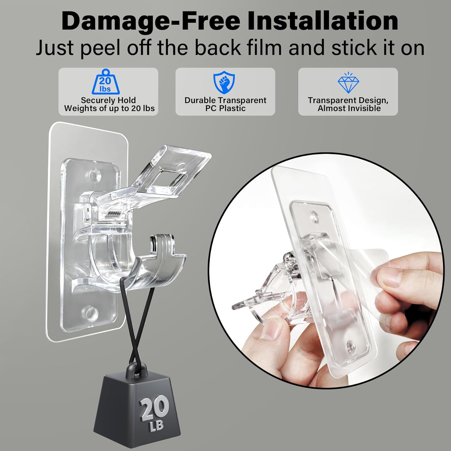 6-Pack No Drill Needed Curtain Rod Holders