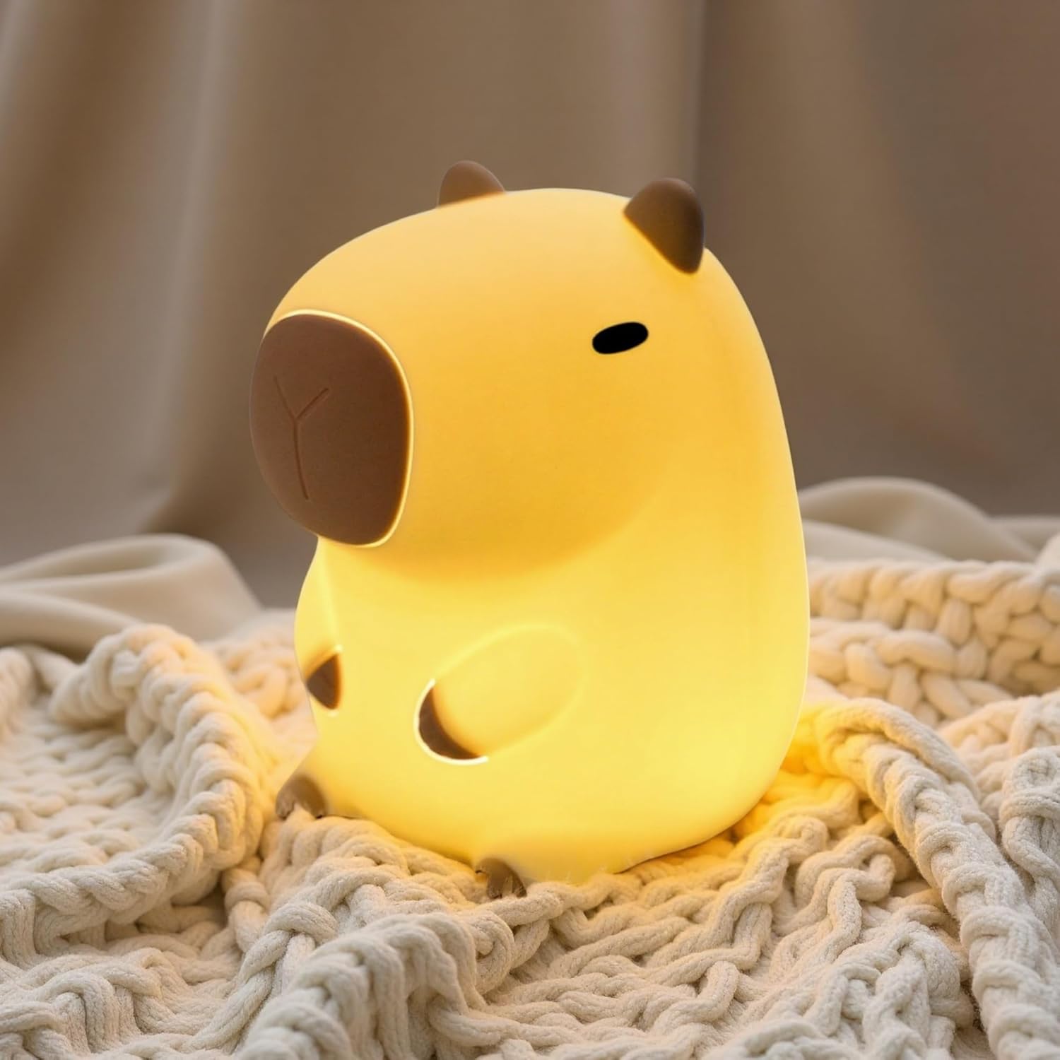 Capybara Night Light White Elephant Gifts - Rechargeable Silicone Touch Lamp Capybara Night Light White Elephant Gifts - Rechargeable Silicone Touch Lamp