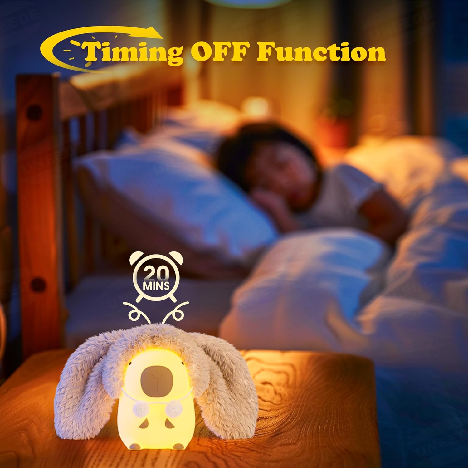 Capybara Night Light White Elephant Gifts - Rechargeable Silicone Touch Lamp