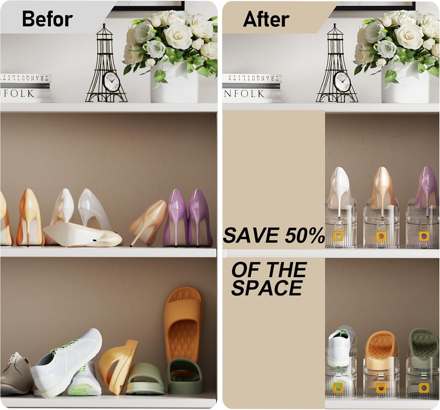 Shoe Slots Organizer for Closet