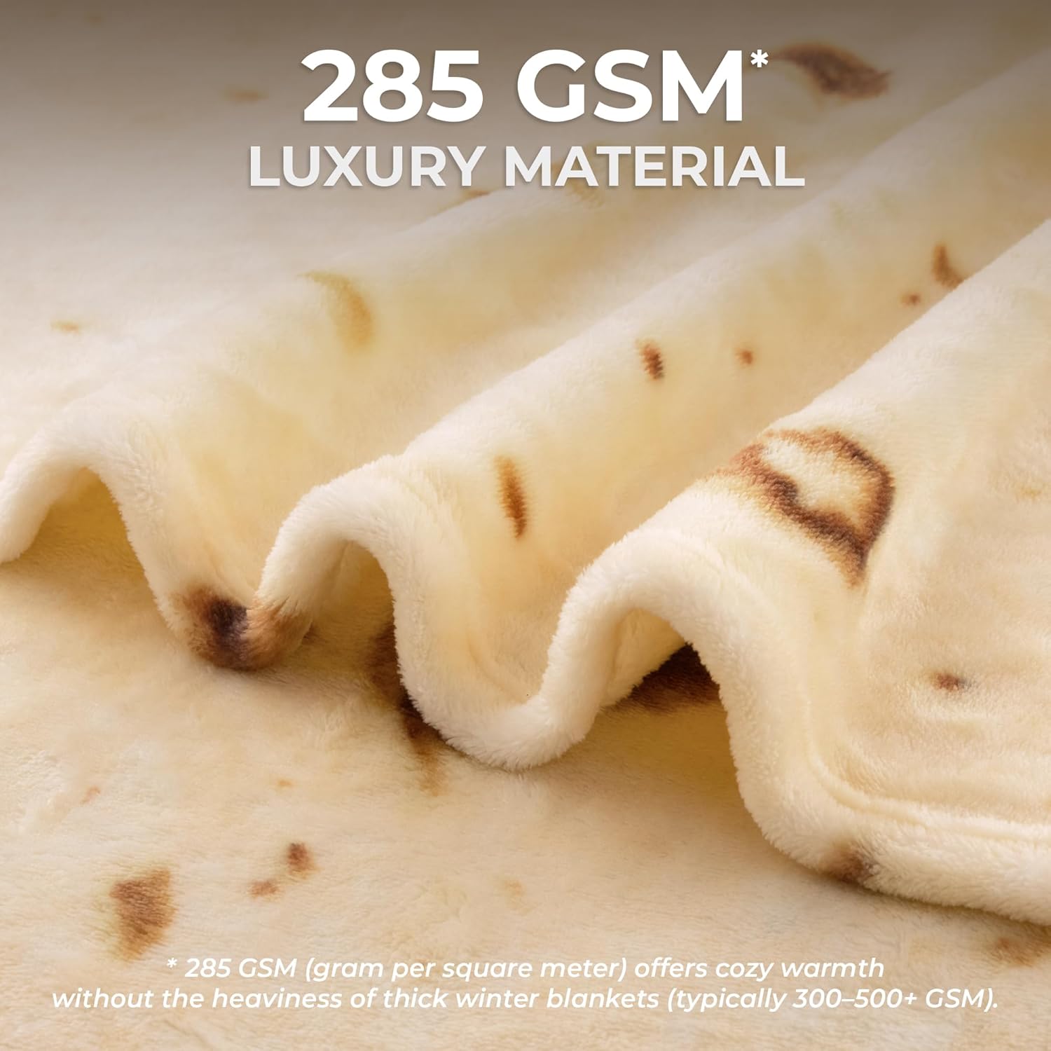 Zulay Extra Large Burritos Tortilla Throw Blanket – Wrap Yourself Like a Giant Taco! Double-Sided 71 Inches