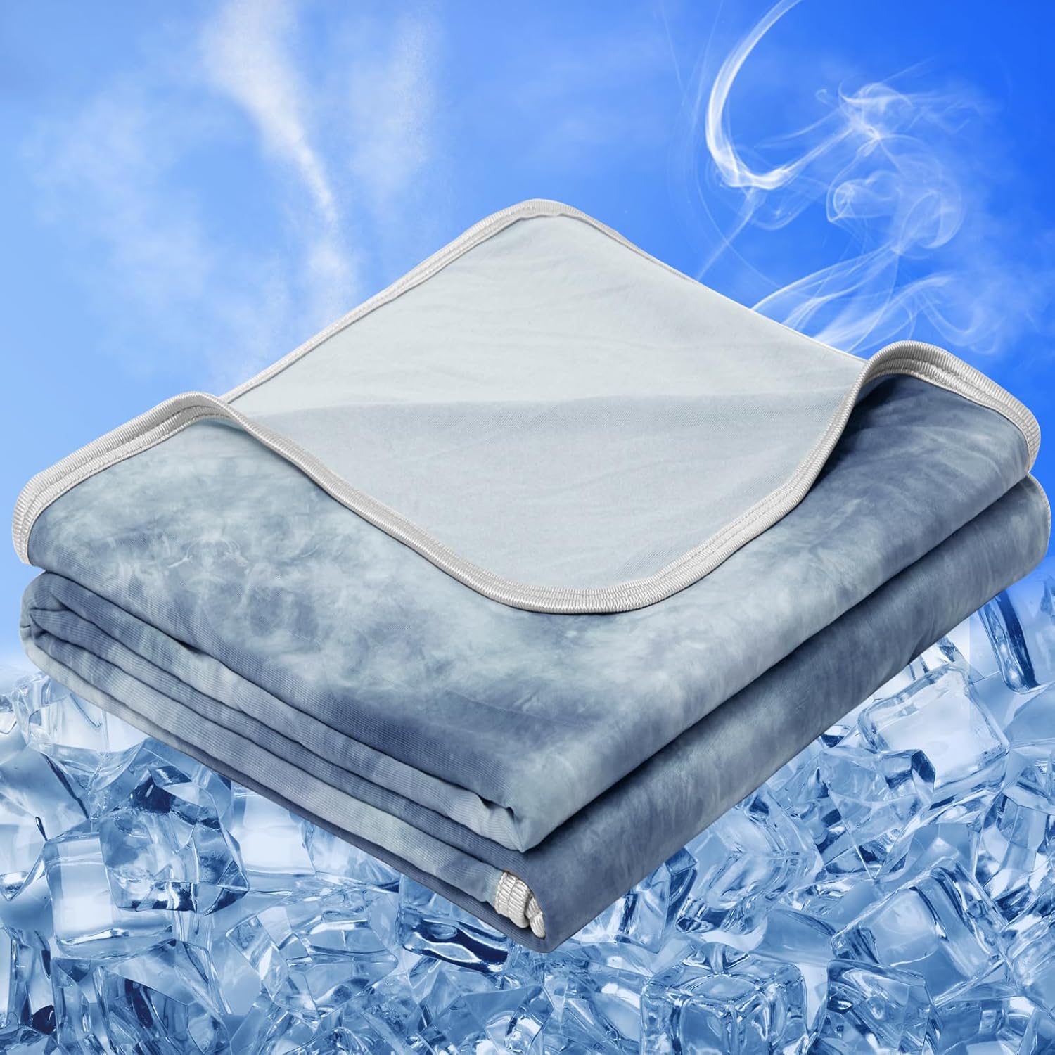 Cooling Blanket King Size for Hot Sleepers Light Blue Cooling Blanket King Size for Hot Sleepers Light Blue