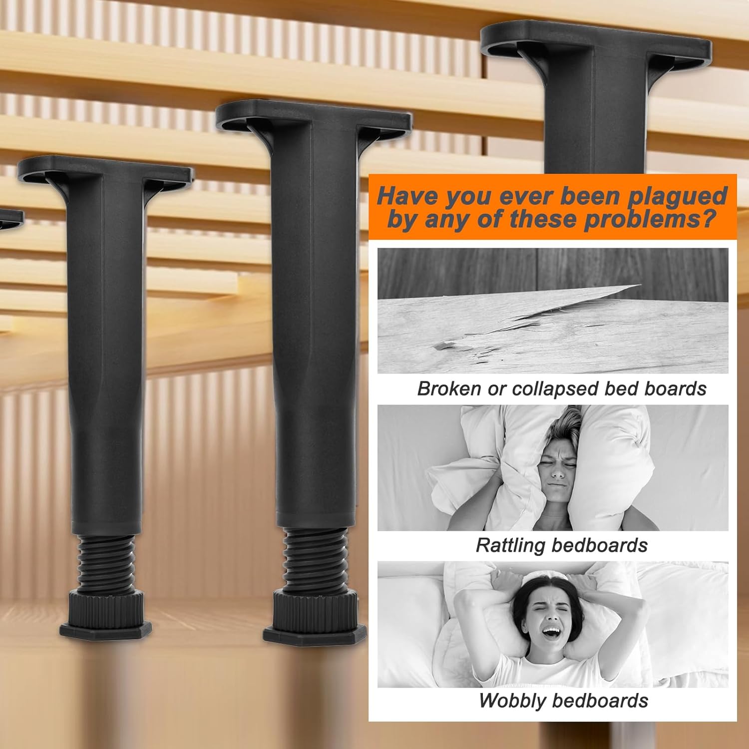 6PCS Bed Frame Support Legs Adjustable (7.75"-13.5") - Heavy Duty for Maximum Stability in Dresser