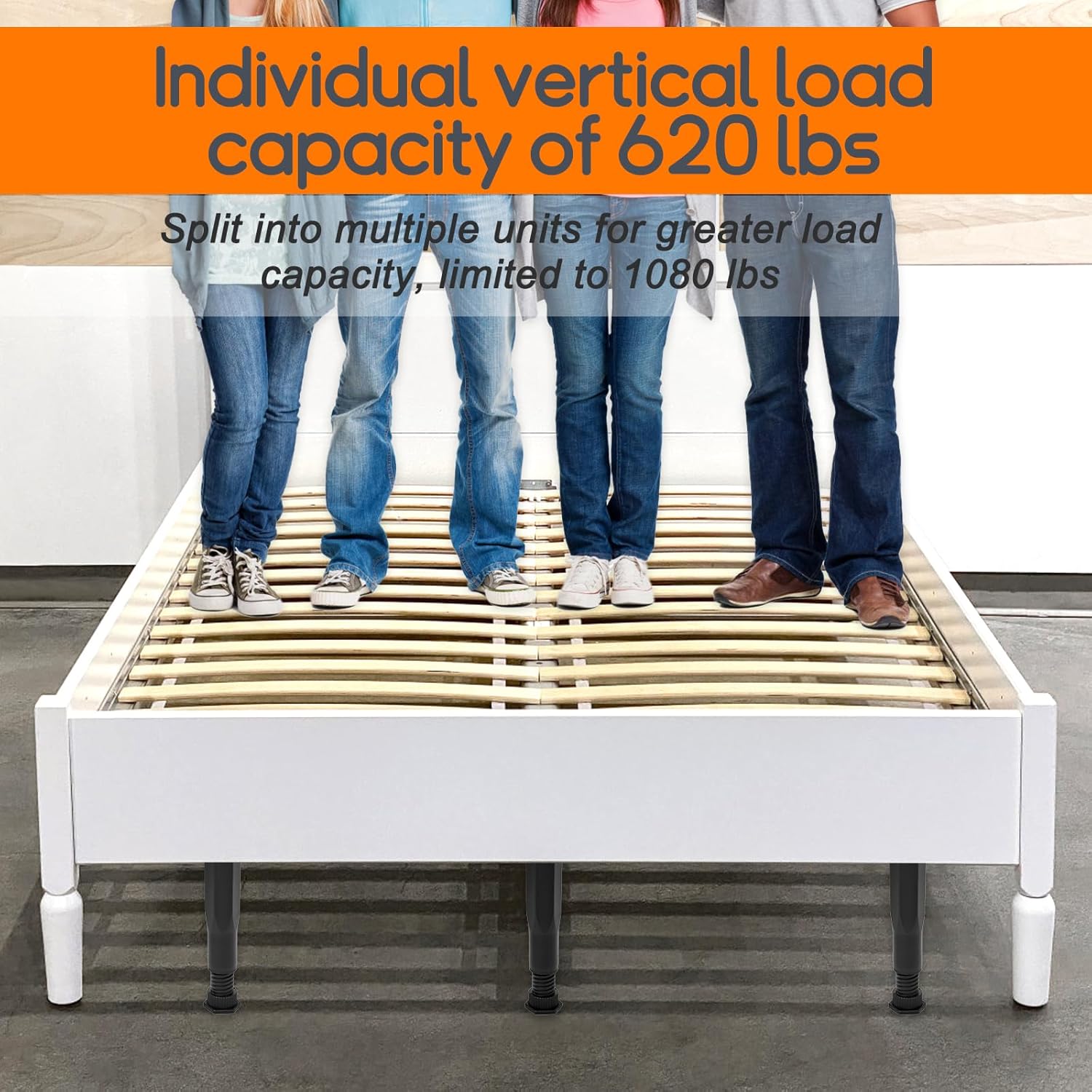 6PCS Bed Frame Support Legs Adjustable (7.75"-13.5") - Heavy Duty for Maximum Stability in Dresser