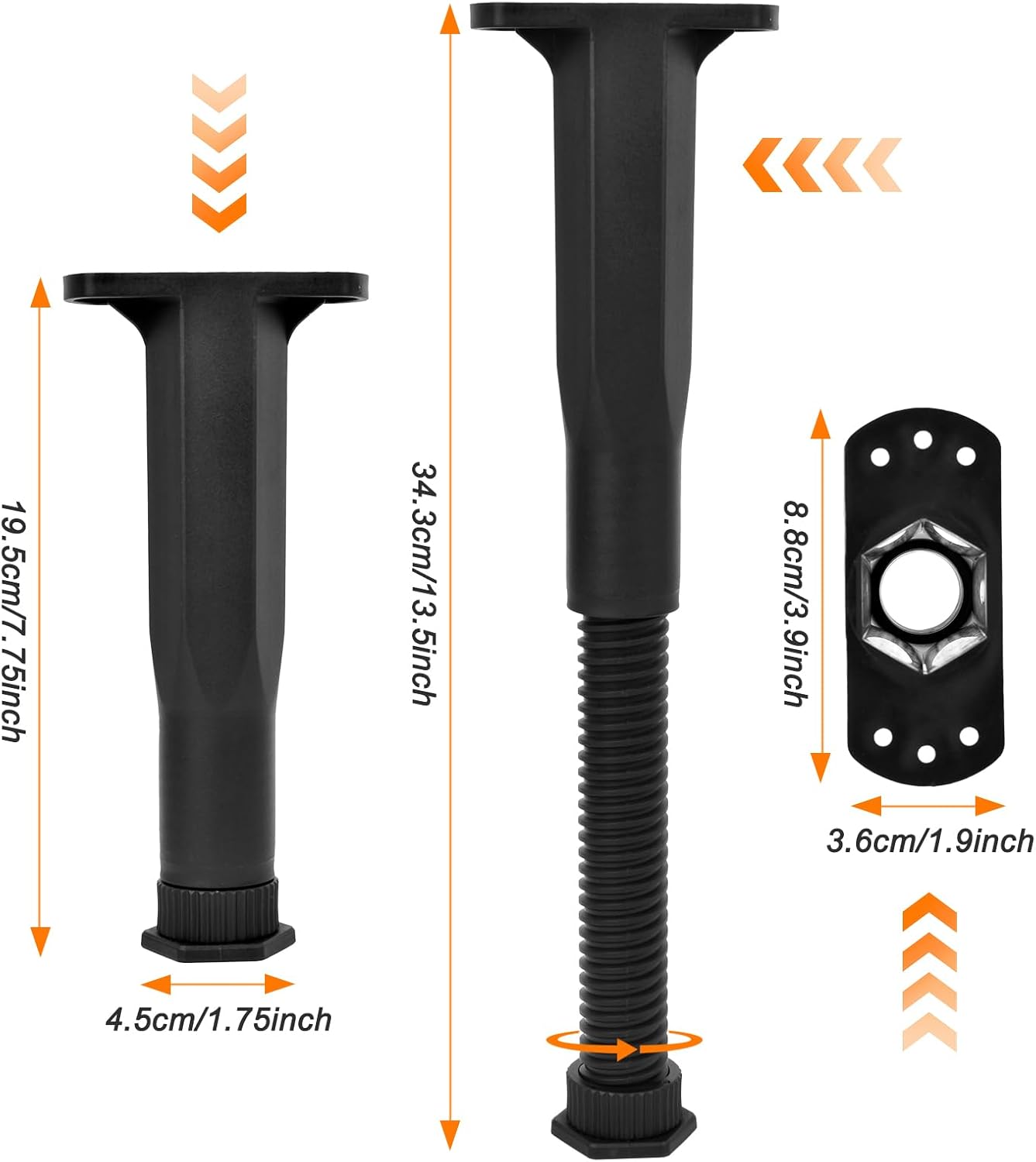 6PCS Bed Frame Support Legs Adjustable (7.75"-13.5") - Heavy Duty for Maximum Stability in Dresser