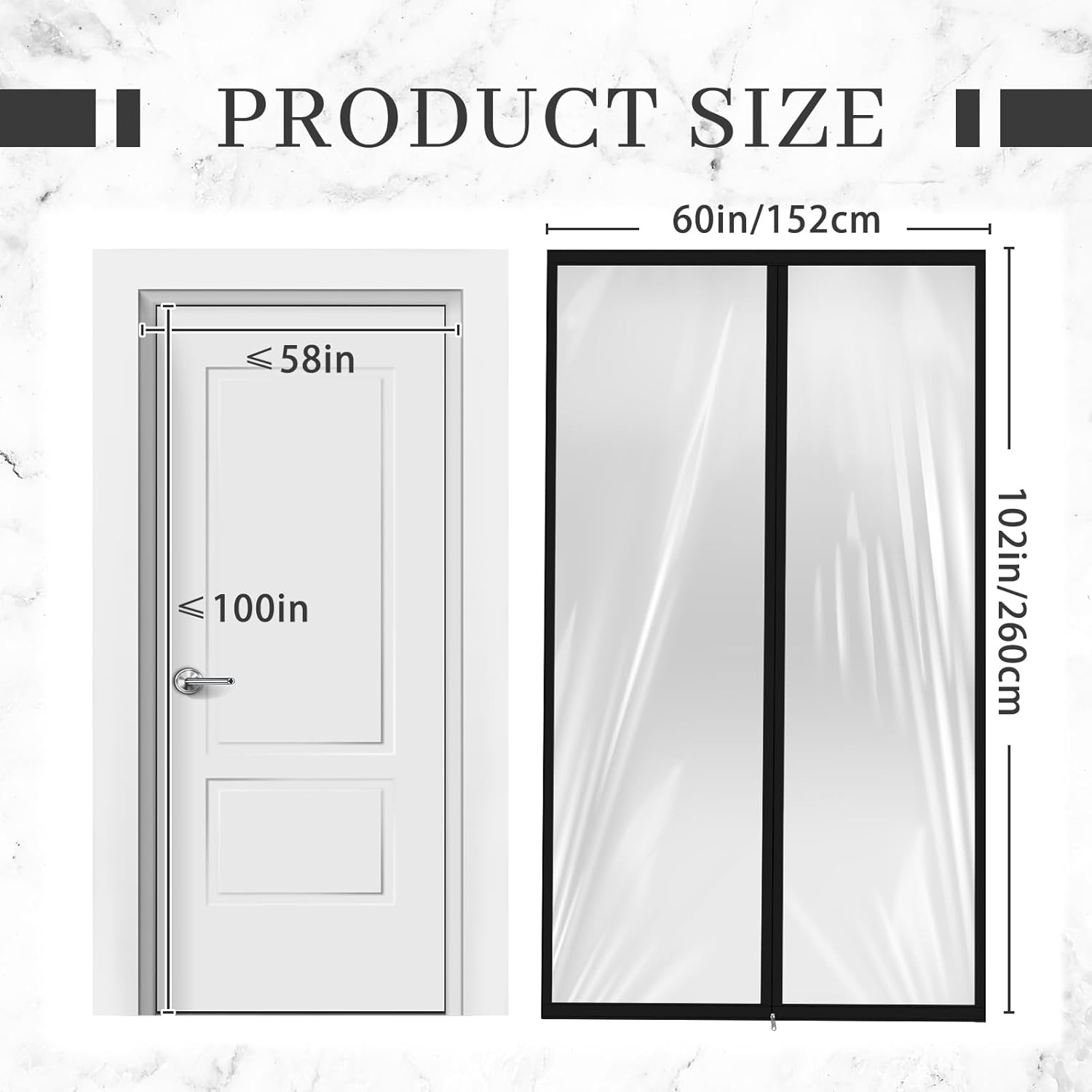 Amylove Zipper 60 x 102 Inch Dust Barrier Door Kit Construction Door Barrier 5 x 8.5 ft Reusable Plastic Curtain Cover Containment Standard Doorway Temporary Wall Screen Sheeting for Bathroom Hallway Amylove Zipper 60 x 102 Inch Dust Barrier Door Kit Construction Door Barrier 5 x 8.5 ft Reusable Plastic Curtain Cover Containment Standard Doorway Temporary Wall Screen Sheeting for Bathroom Hallway