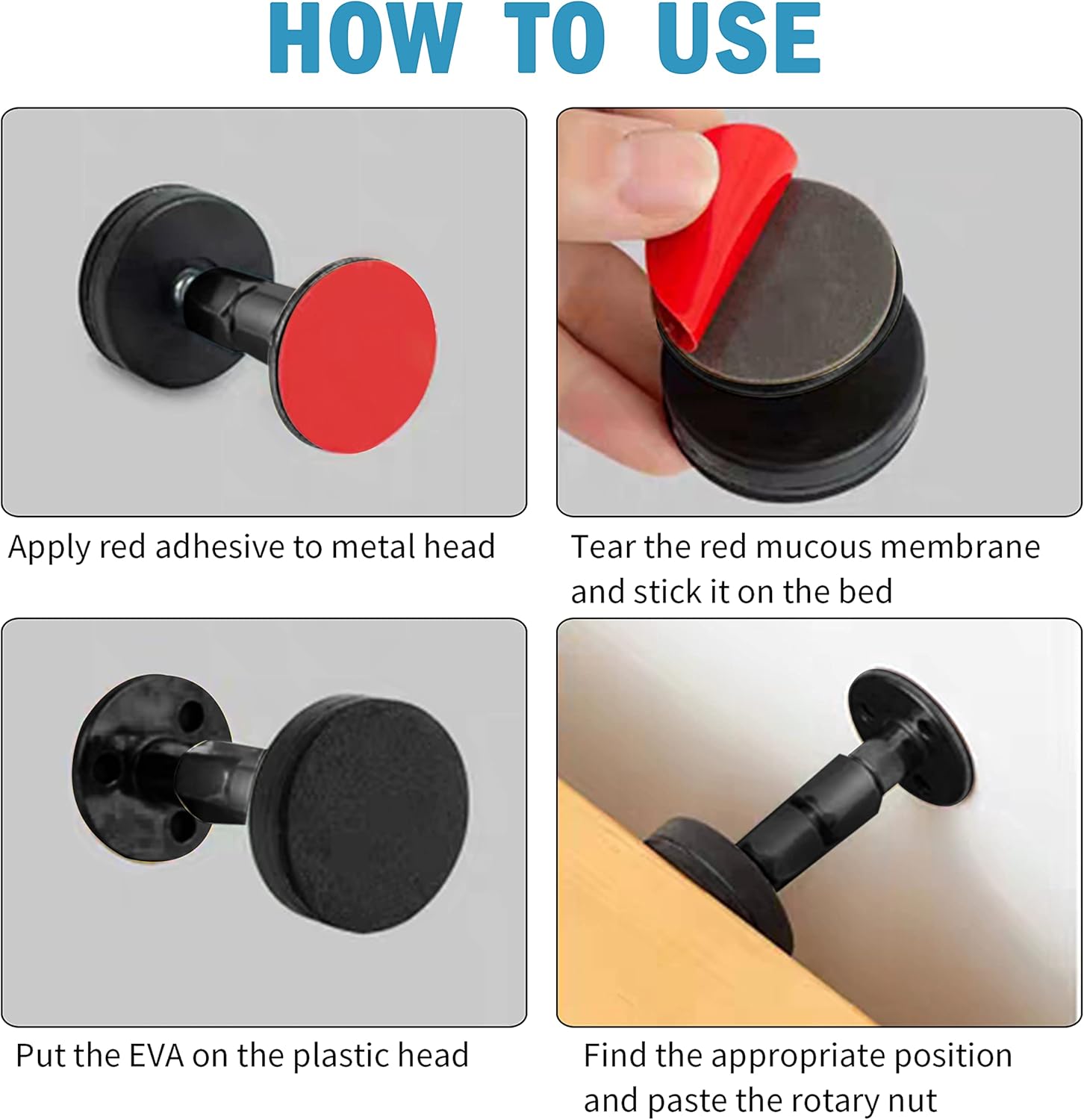 Adjustable Threaded Bed Frame Anti-Shake Tool