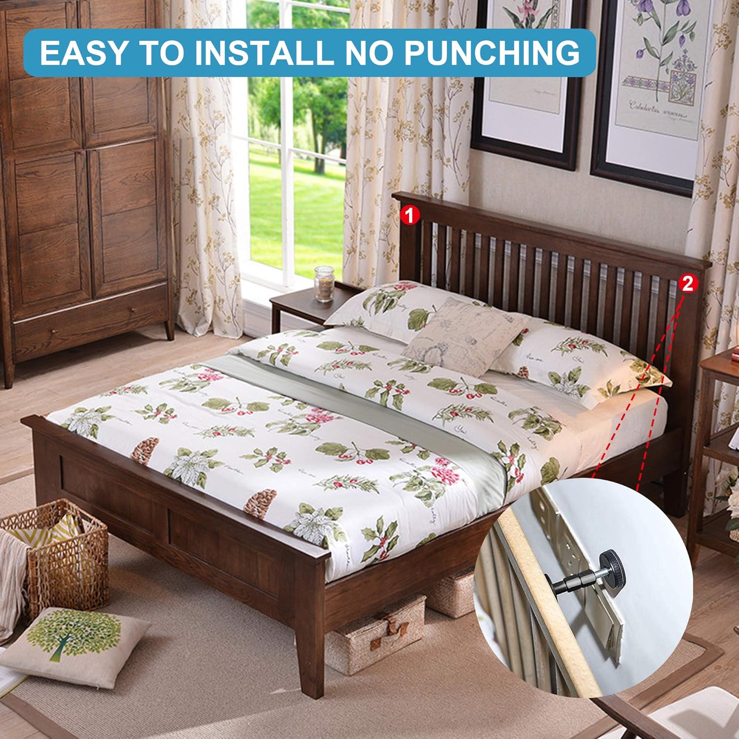 Adjustable Threaded Bed Frame Anti-Shake Tool