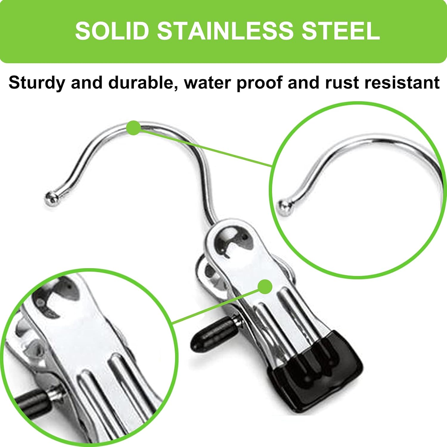 30 Pack Laundry Hooks Hanging Clips Clothes Pins Closet Hanger Organizer + Snap Button Kit with Snaps Pliers