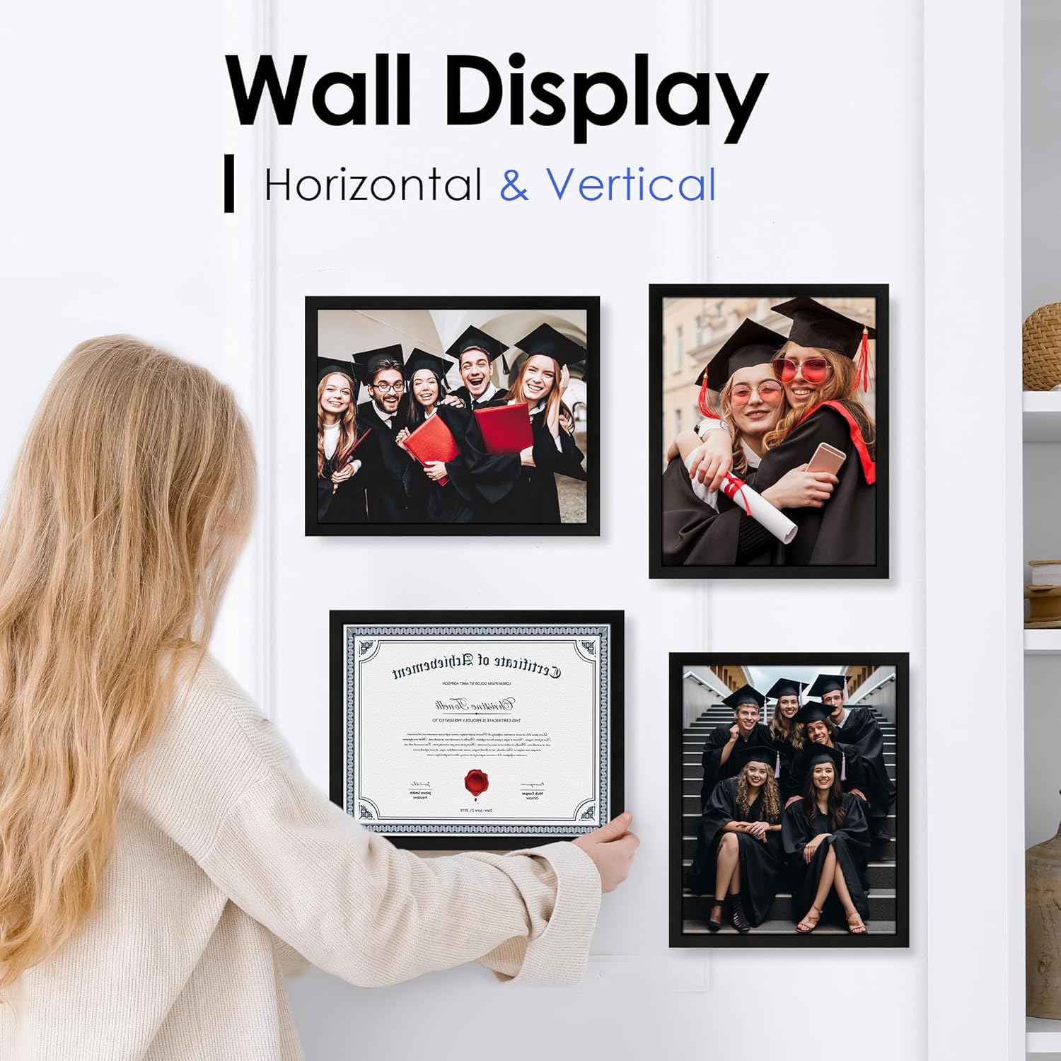 White 8x10 Picture Frame&8.5x11 Diploma Frame