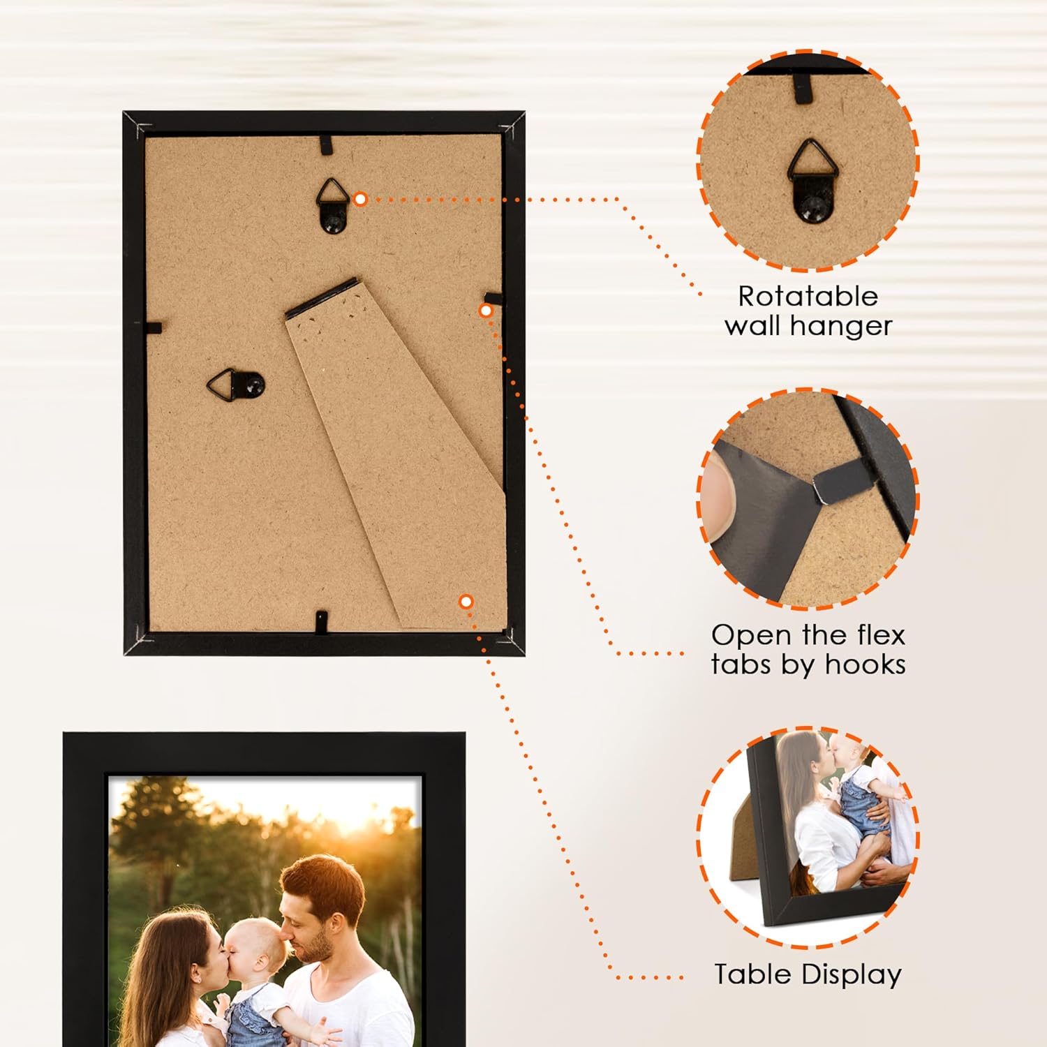 White 8x10 Picture Frame&4x6 Picture Frame Set of 4