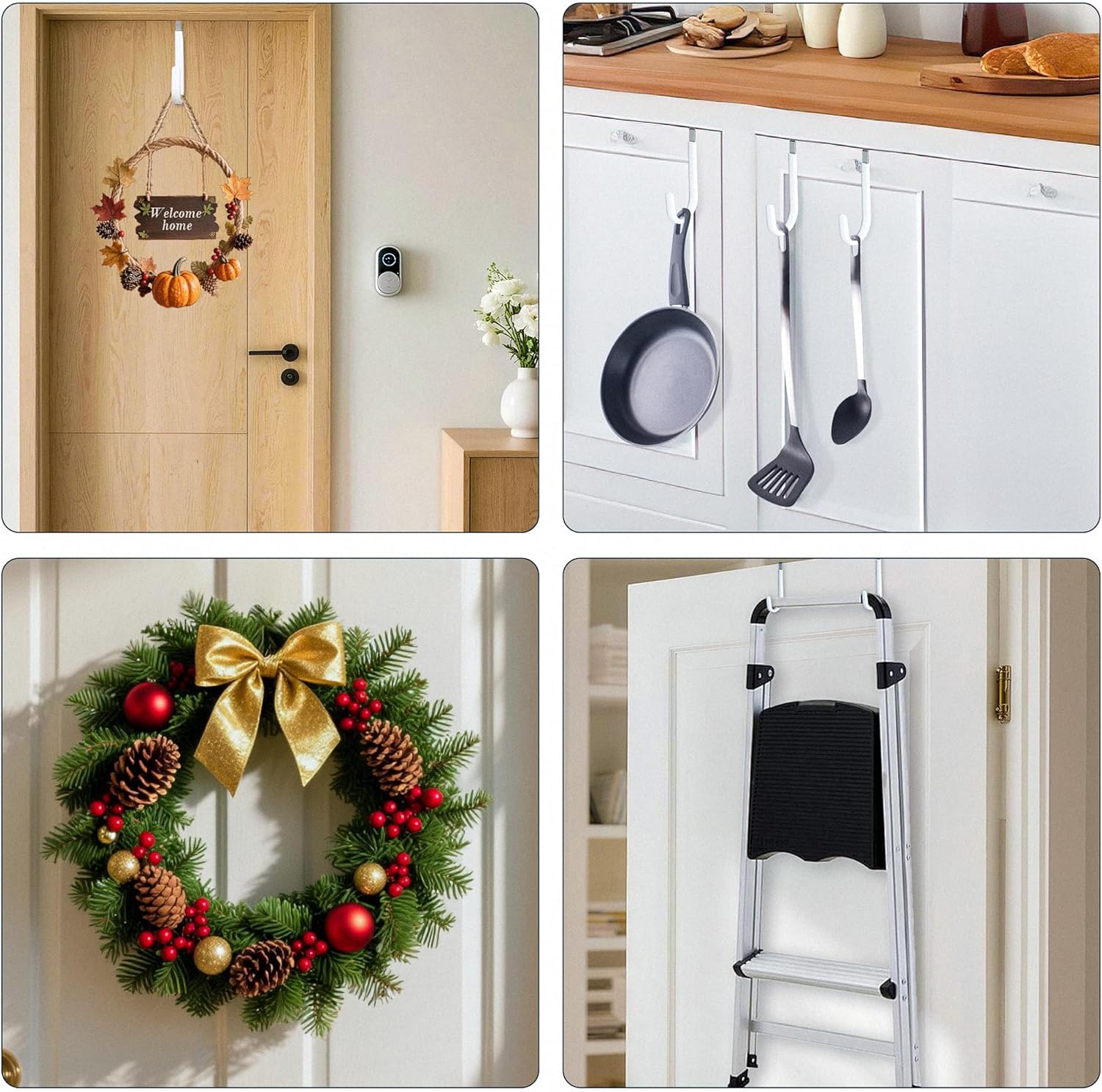 HOOSUN 4 Pack Over The Door Hooks