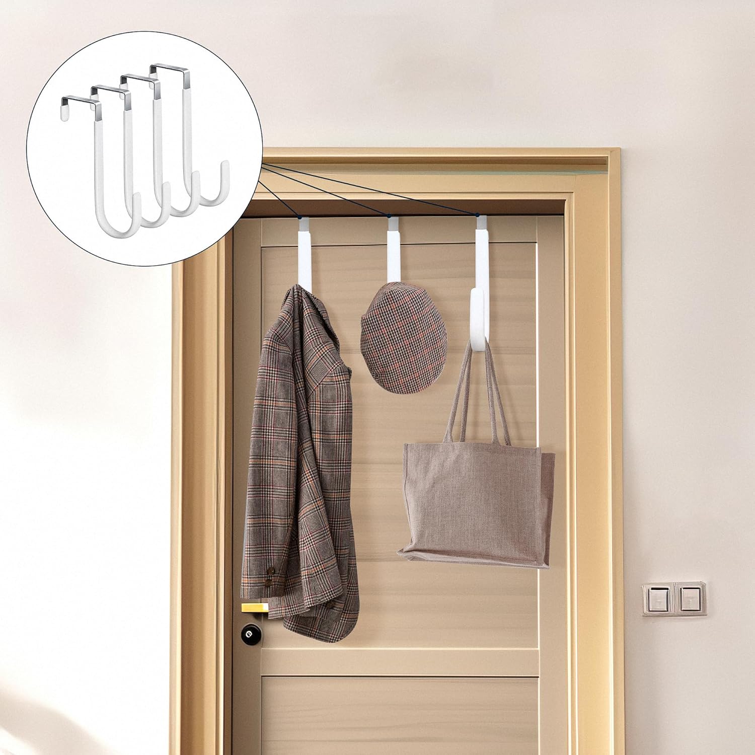 HOOSUN 4 Pack Over The Door Hooks
