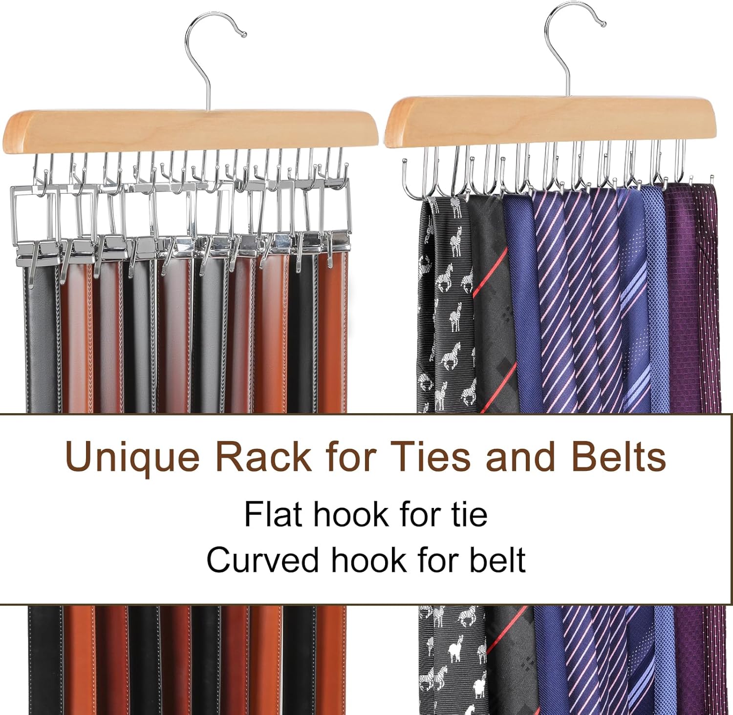 TOPIA HANGER 20 Hooks Belt Tie Hanger Space Saving for Closet