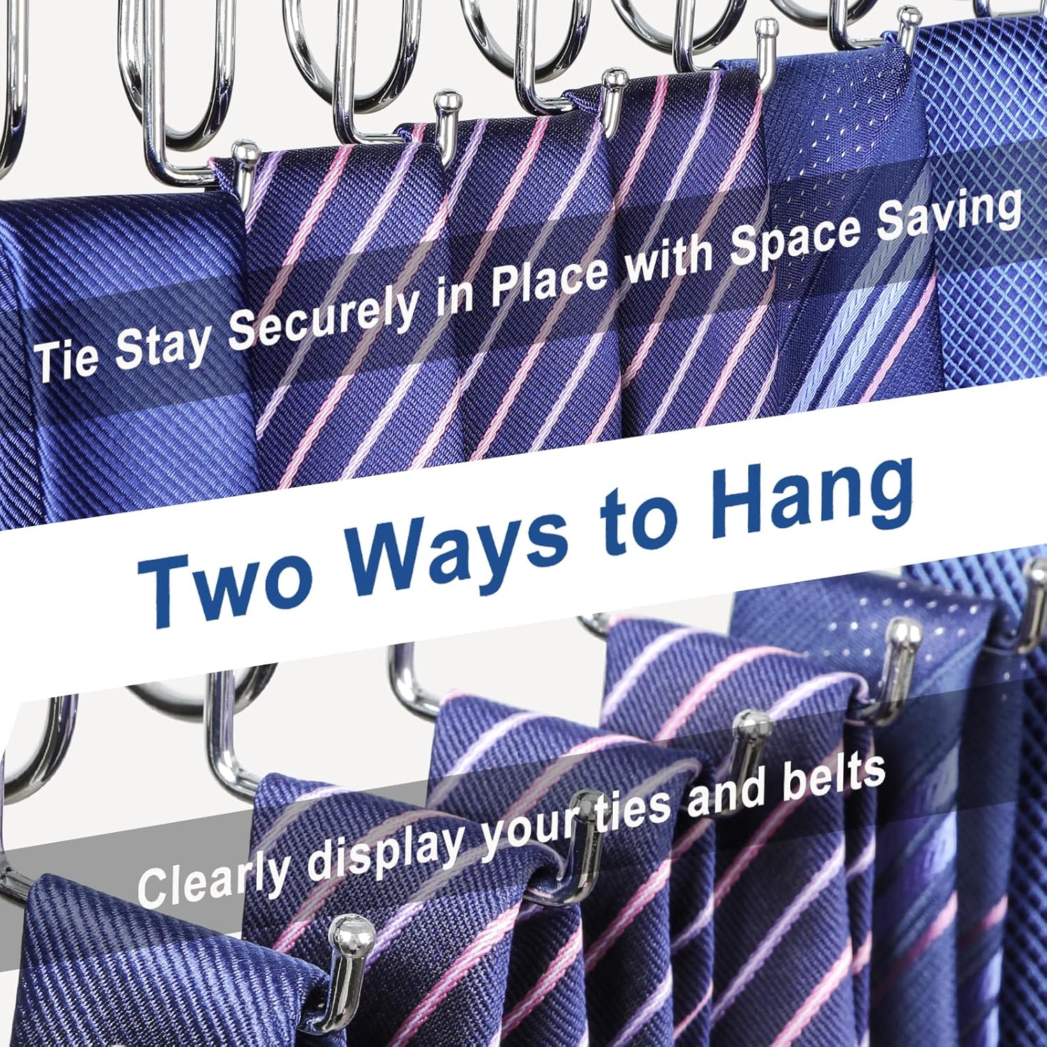 TOPIA HANGER 20 Hooks Belt Tie Hanger Space Saving for Closet
