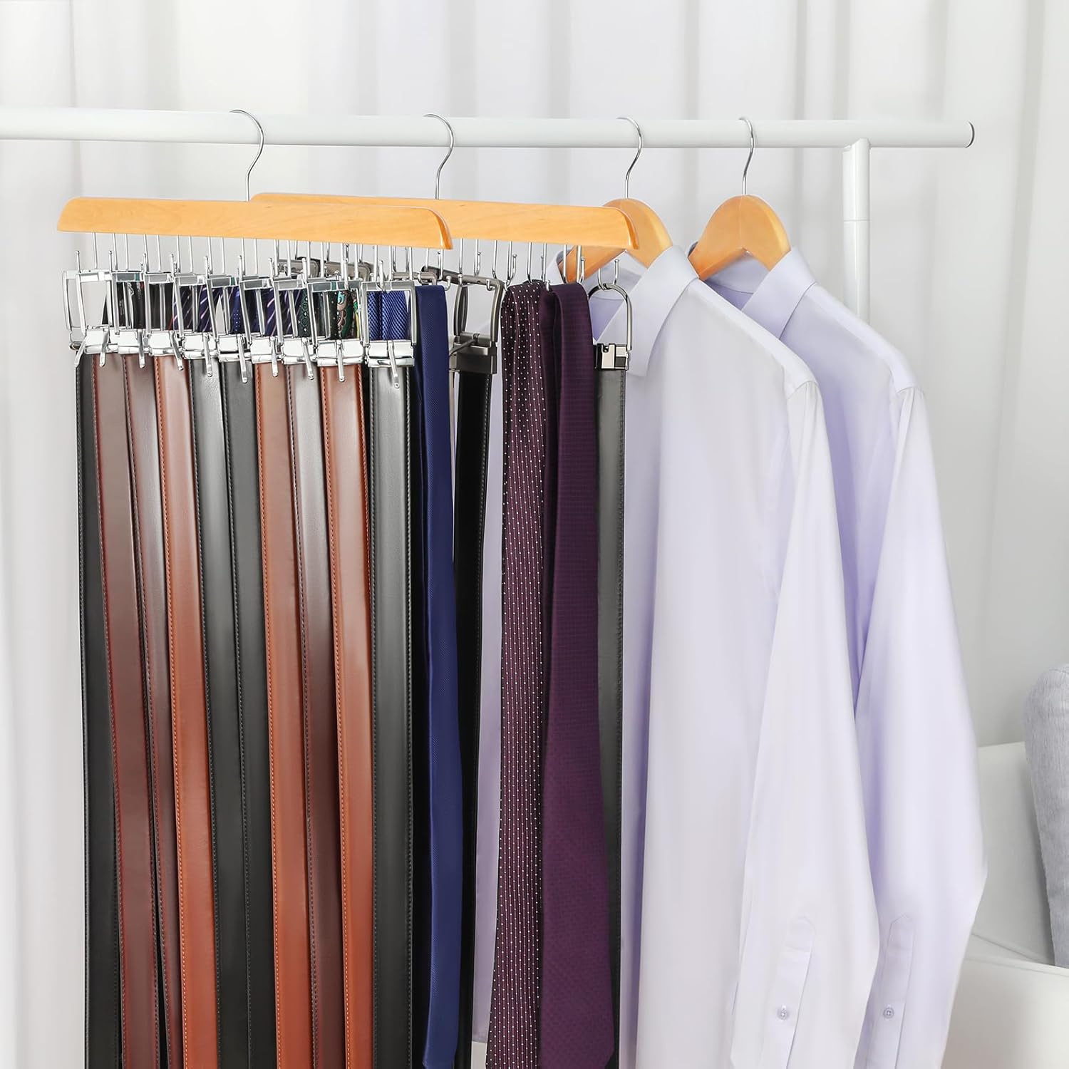 TOPIA HANGER 20 Hooks Belt Tie Hanger Space Saving for Closet