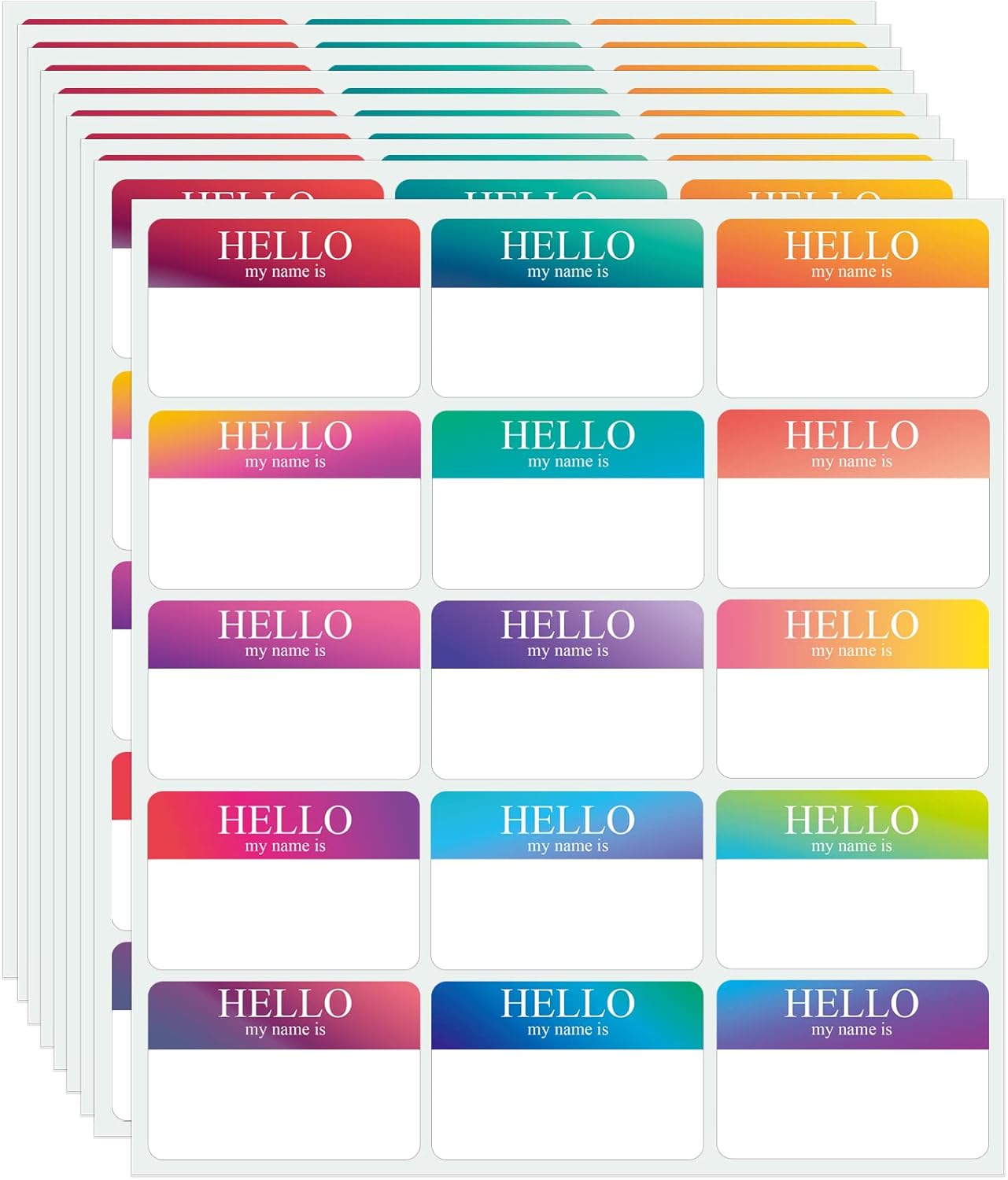 345 Pcs Name Tags Rainbow Sticker 345 Pcs Name Tags Rainbow Sticker