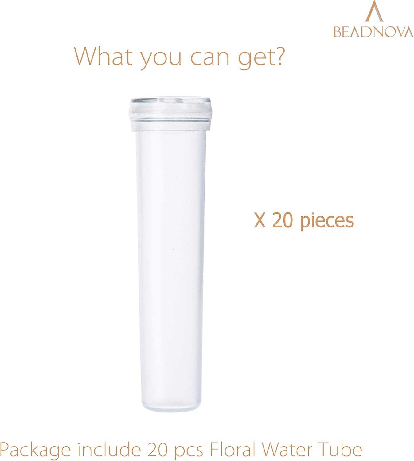 Floral Water Tubes 2.8 Inch Plastic Water Tubes for Floral Flower Vials with Caps for Flower Arrangement Decoration (Clear