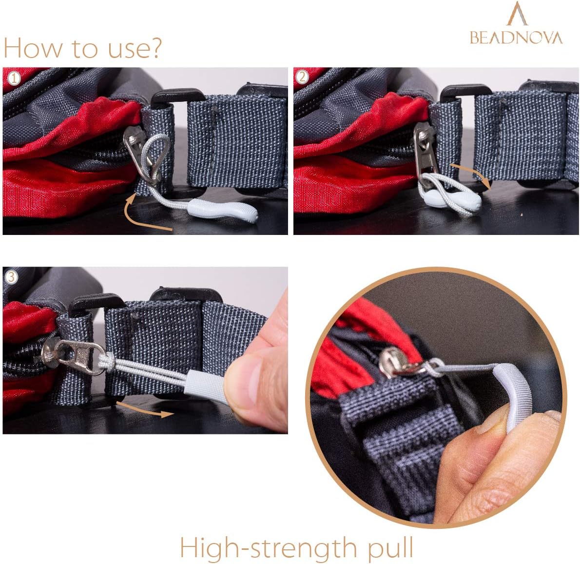 Durable Zipper Pull Zip Tab Zipper Tag Cord Pull Extension for Handbag Purse Backpack Jacket Bags Coat Boots (Black