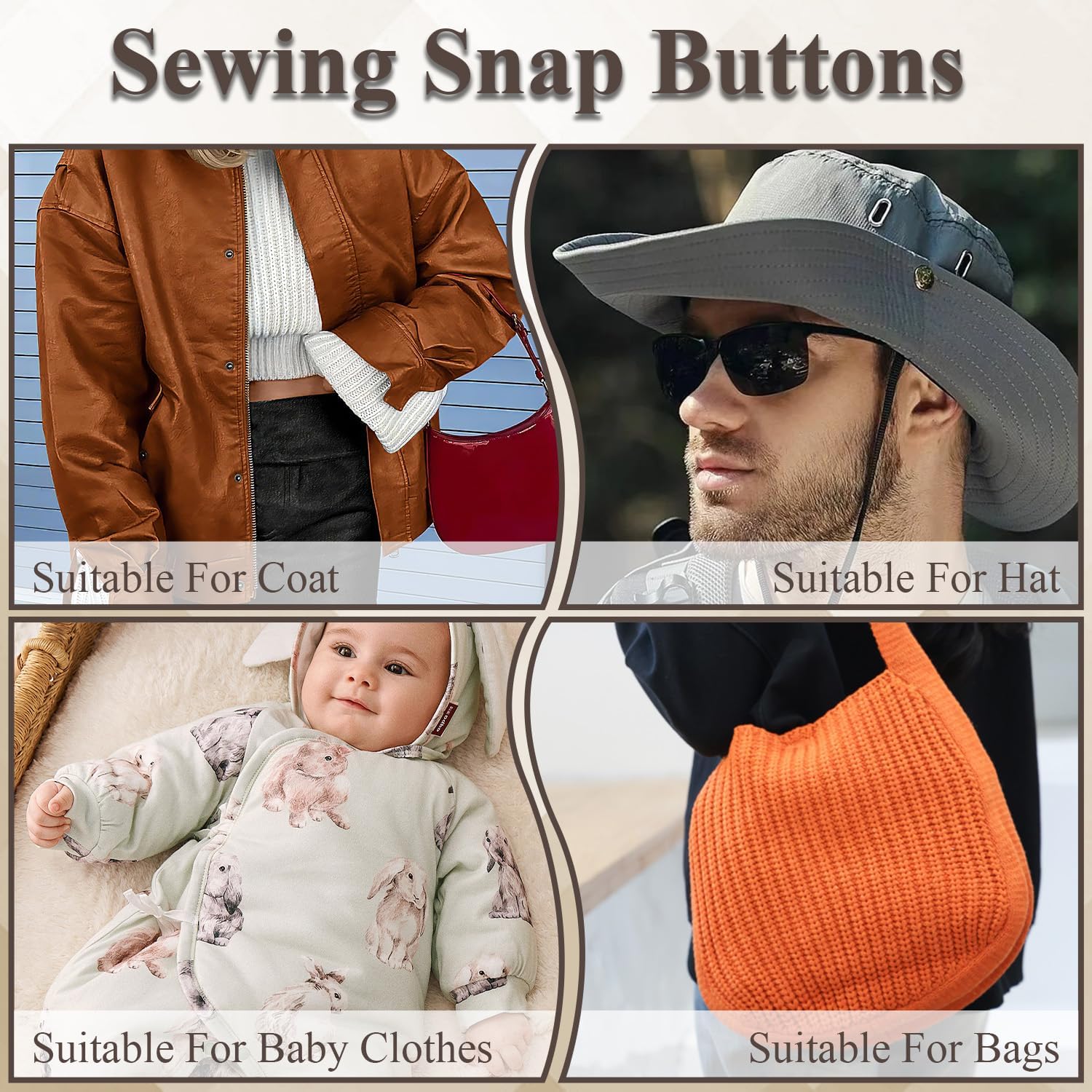 140 Sets Sew on Snaps for Clothing