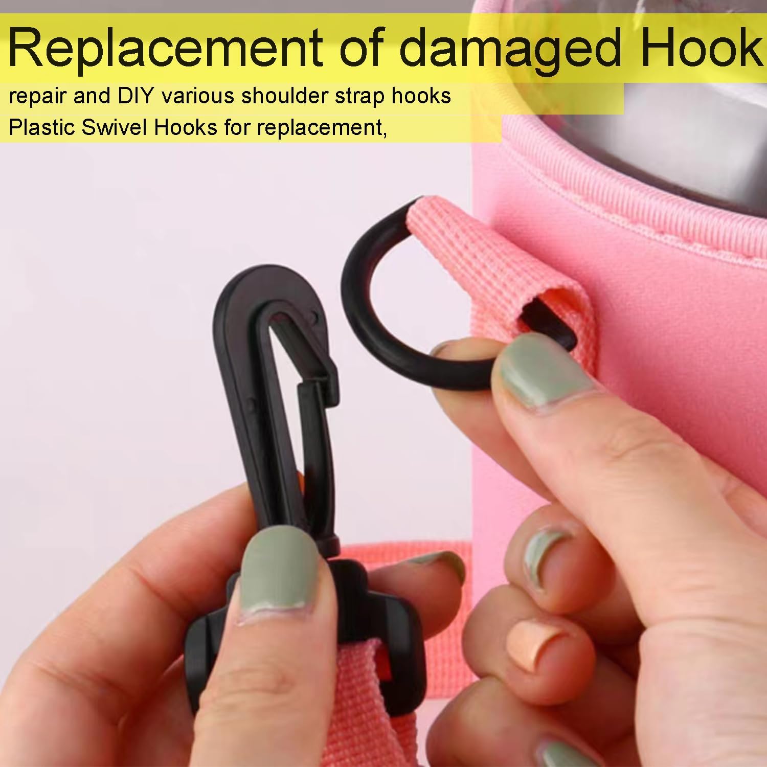 CooBigo 12PCS Plastic Swivel Snap Hook Clips for Purse